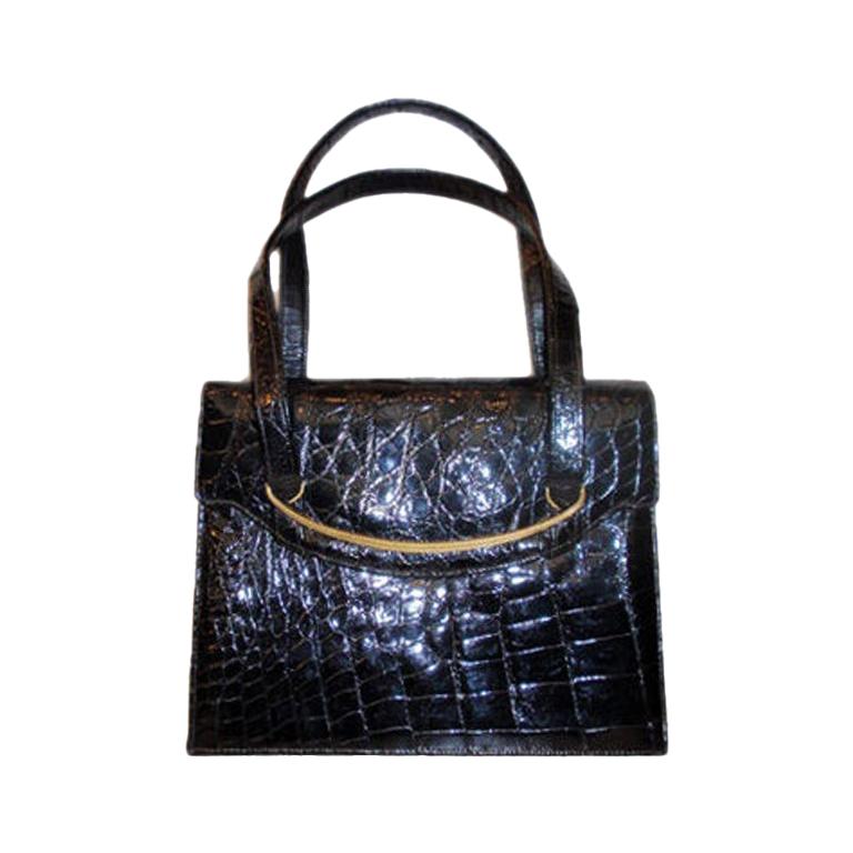 Bellesto Crocodile Handbag, Circa 1960's For Sale