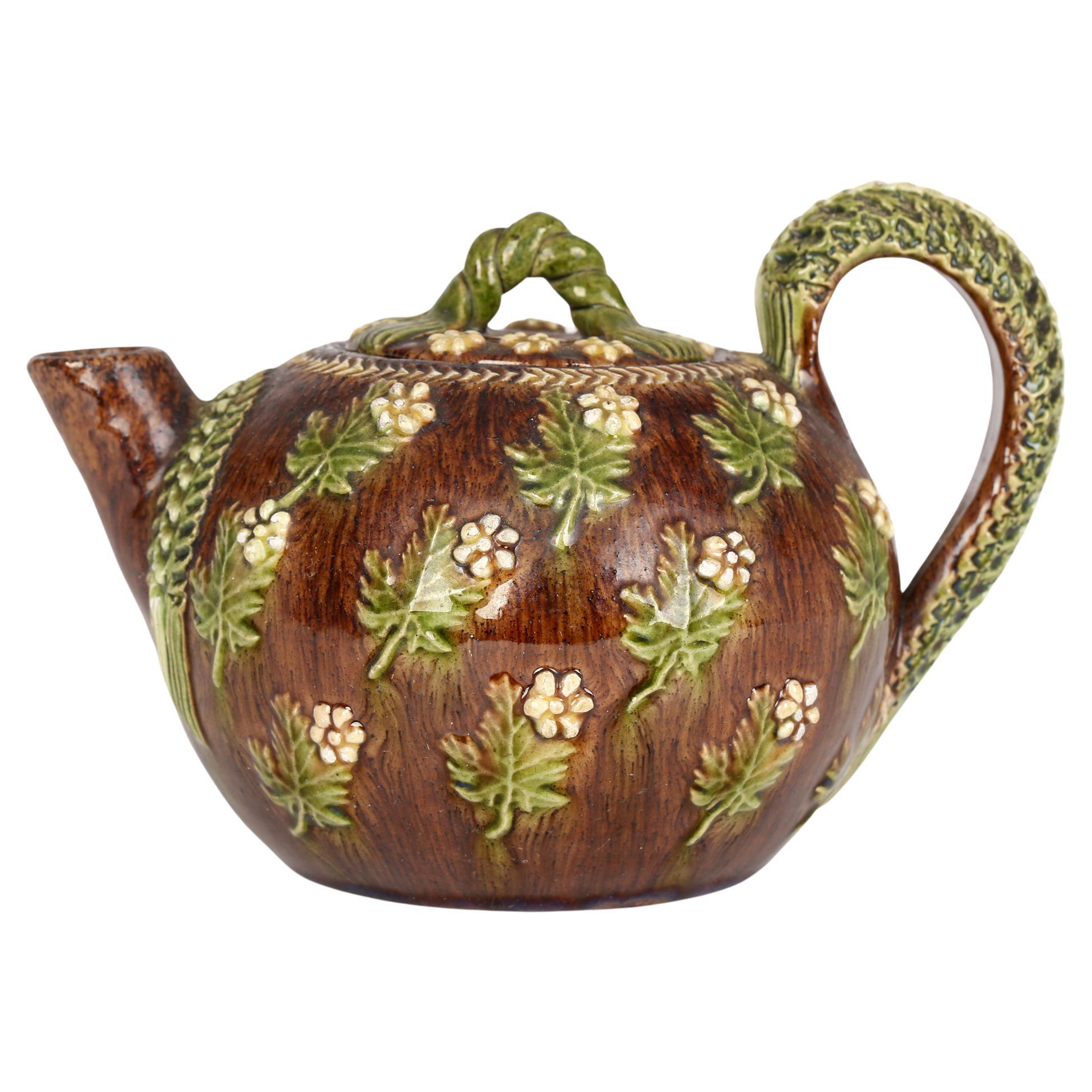 Bellevue Rye Floral Design Art Pottery Teapot & Cover For Sale