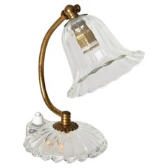 Lampe de table Bellflower en verre de Murano et laiton par Ercole Barovier, Italie, années 1940