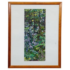 Bellflowers with Brimstone Butterfly Original Painting Alexander Michael 1991