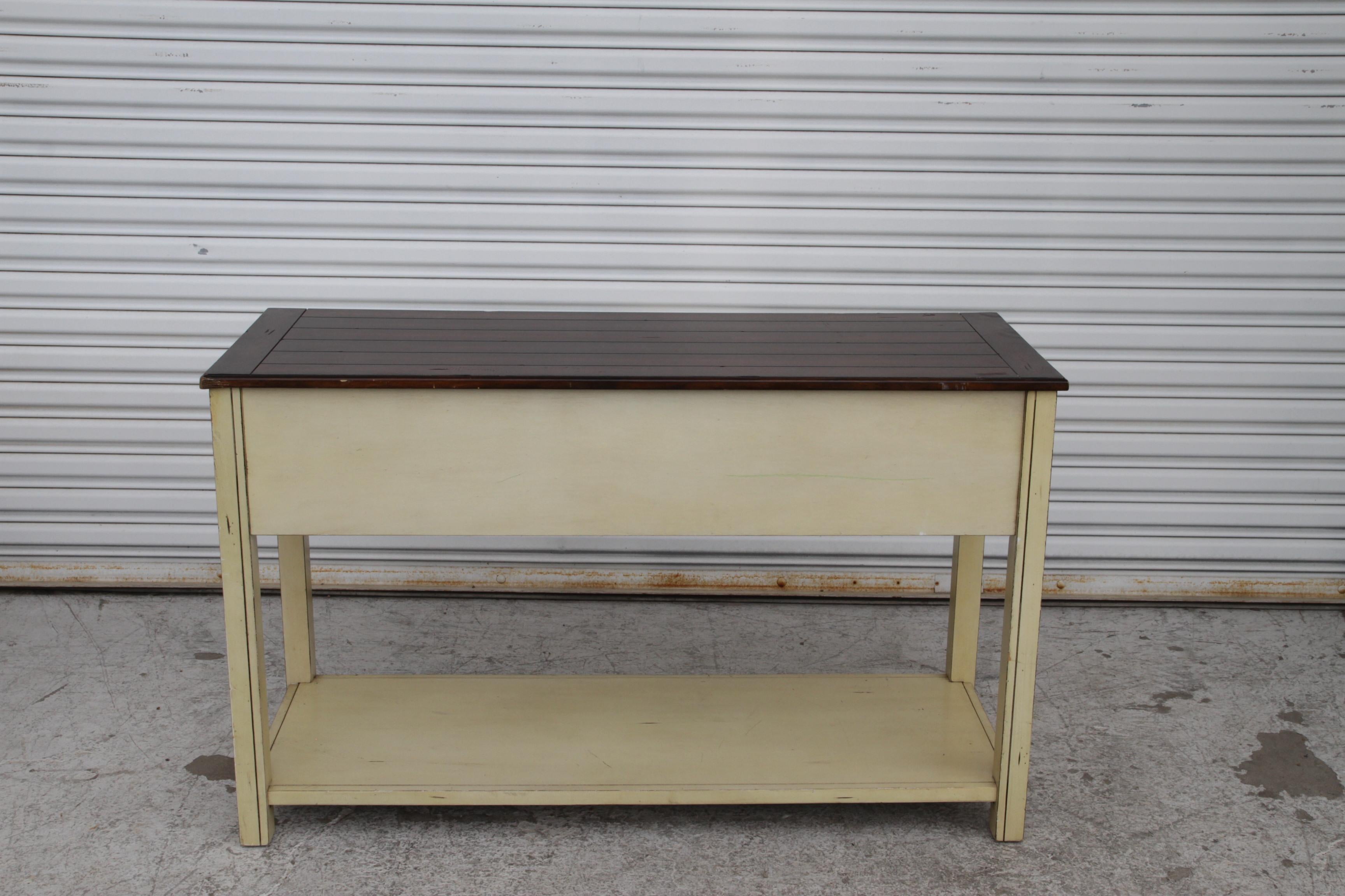 Consola rectangular de almacenamiento Bellhaven Coastal Cottage Alabastro en venta 5