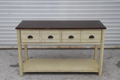 Bellhaven Coastal Cottage Alabaster Rectangular Storage Console Table