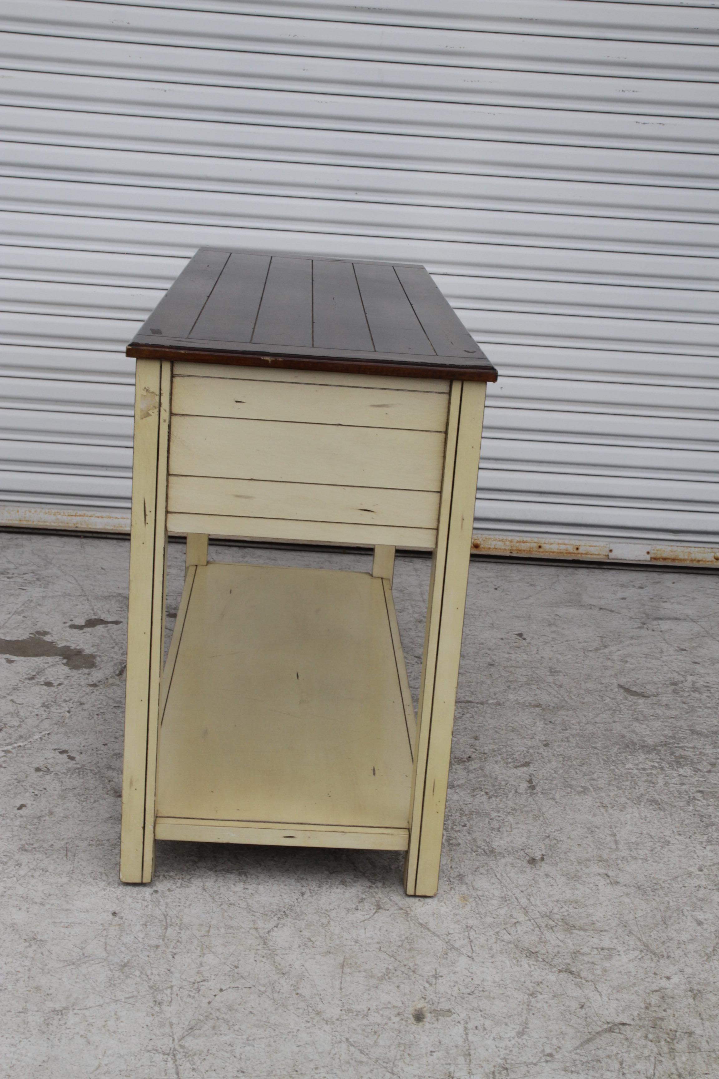 Consola rectangular de almacenamiento Bellhaven Coastal Cottage Alabastro en venta 1