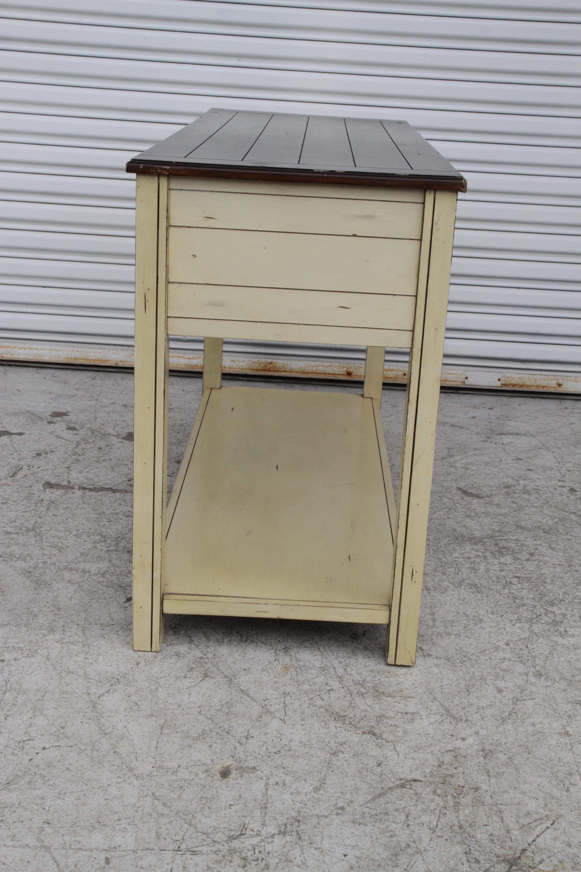 Consola rectangular de almacenamiento Bellhaven Coastal Cottage Alabastro en venta 2