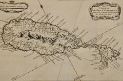 St. Christophe 'St. Kitts' Island: An 18th Century Hand-colored Map by Bellin
