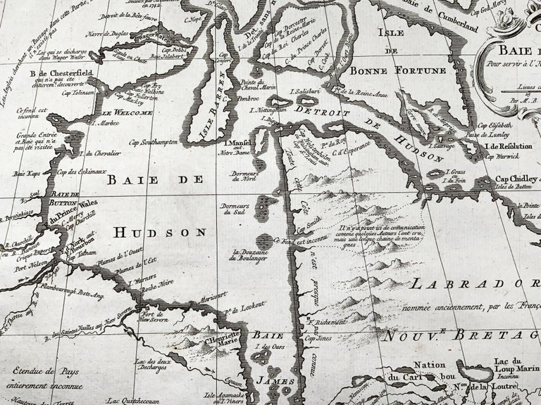 Bellin, map, Hudson Bay, Canada, James Bay, Labrador For Sale at 1stDibs