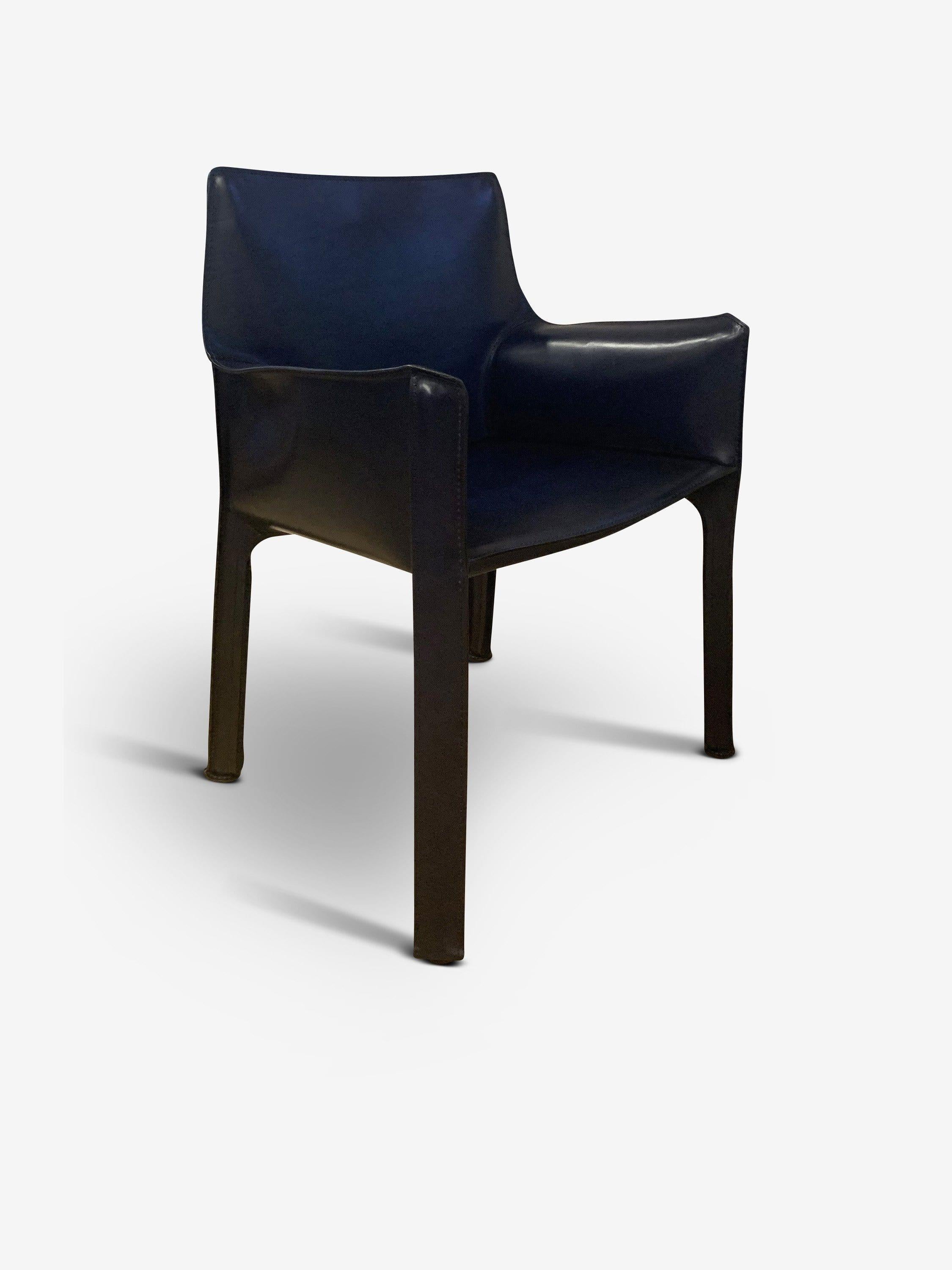 Pelle Sedia Bellini 413 Cab in pelle di Cassina in vendita