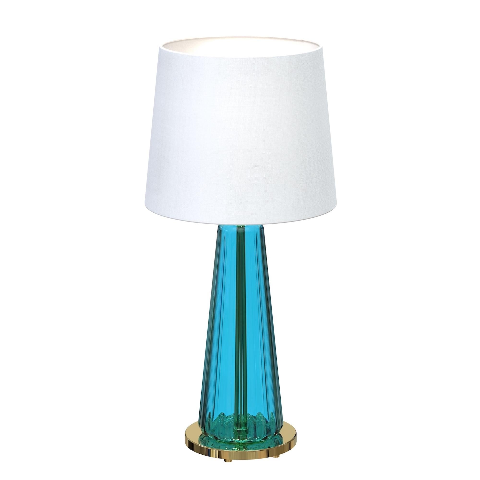 BELLINI Handcrafted Modern Table Lamp in Certified Murano Glass For Sale 5