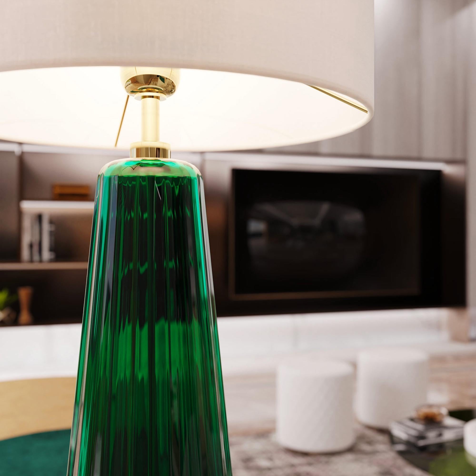 Italian BELLINI Handcrafted Modern Table Lamp in Certified Murano Glass For Sale