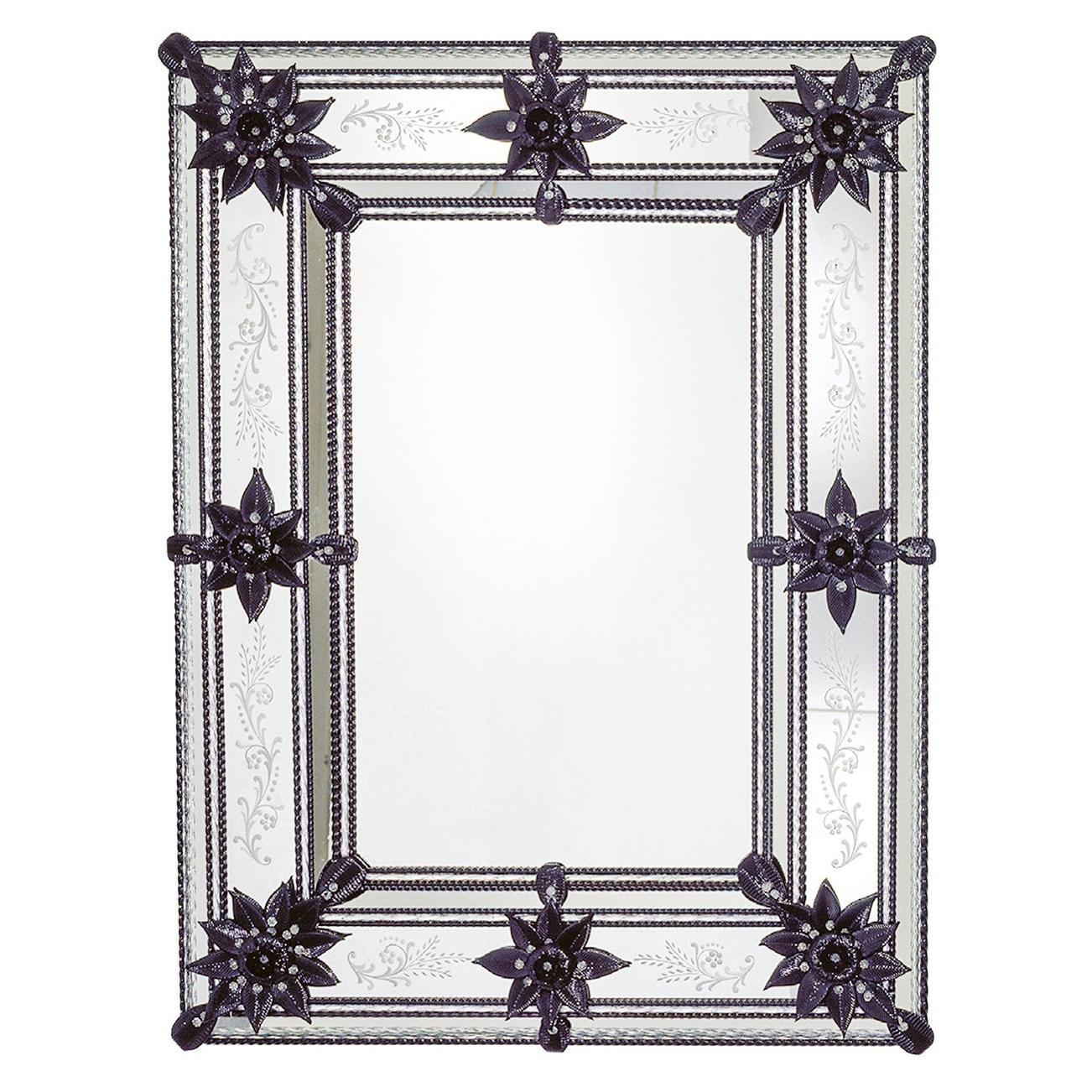 Bellini Murano Glass Mirror in Venetian Style For Sale