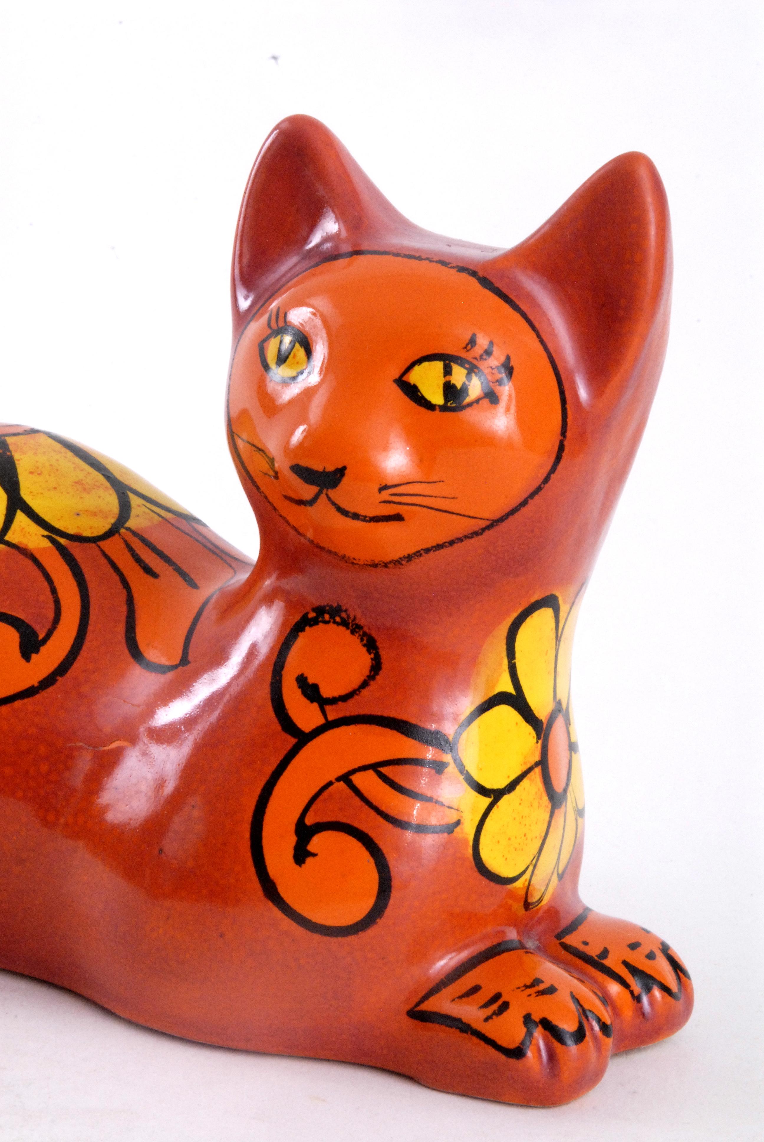 orange ceramic cat