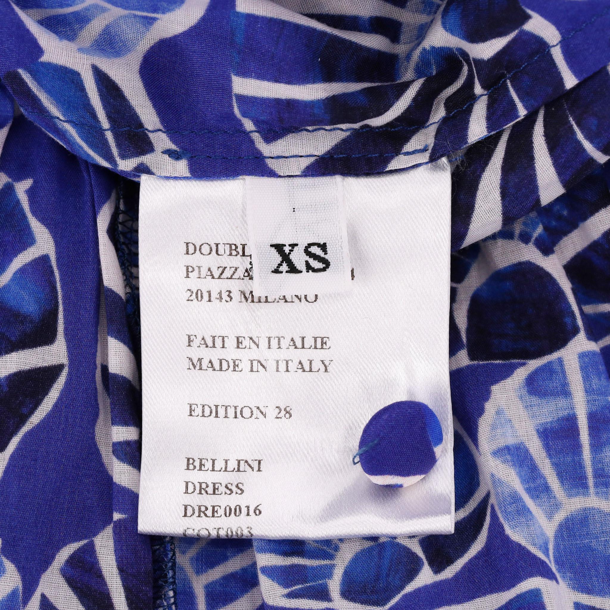 Bellini - Maxi abito a camicia in cotone stampato a righe in conchiglie in vendita 2
