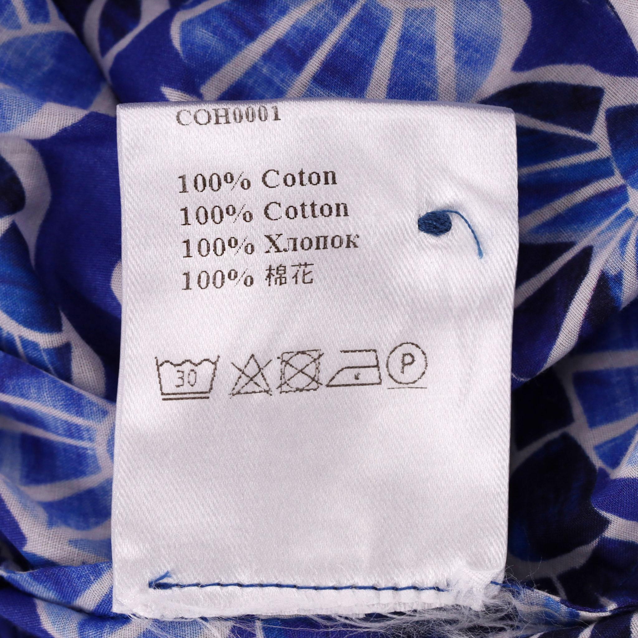 Bellini - Maxi abito a camicia in cotone stampato a righe in conchiglie in vendita 3
