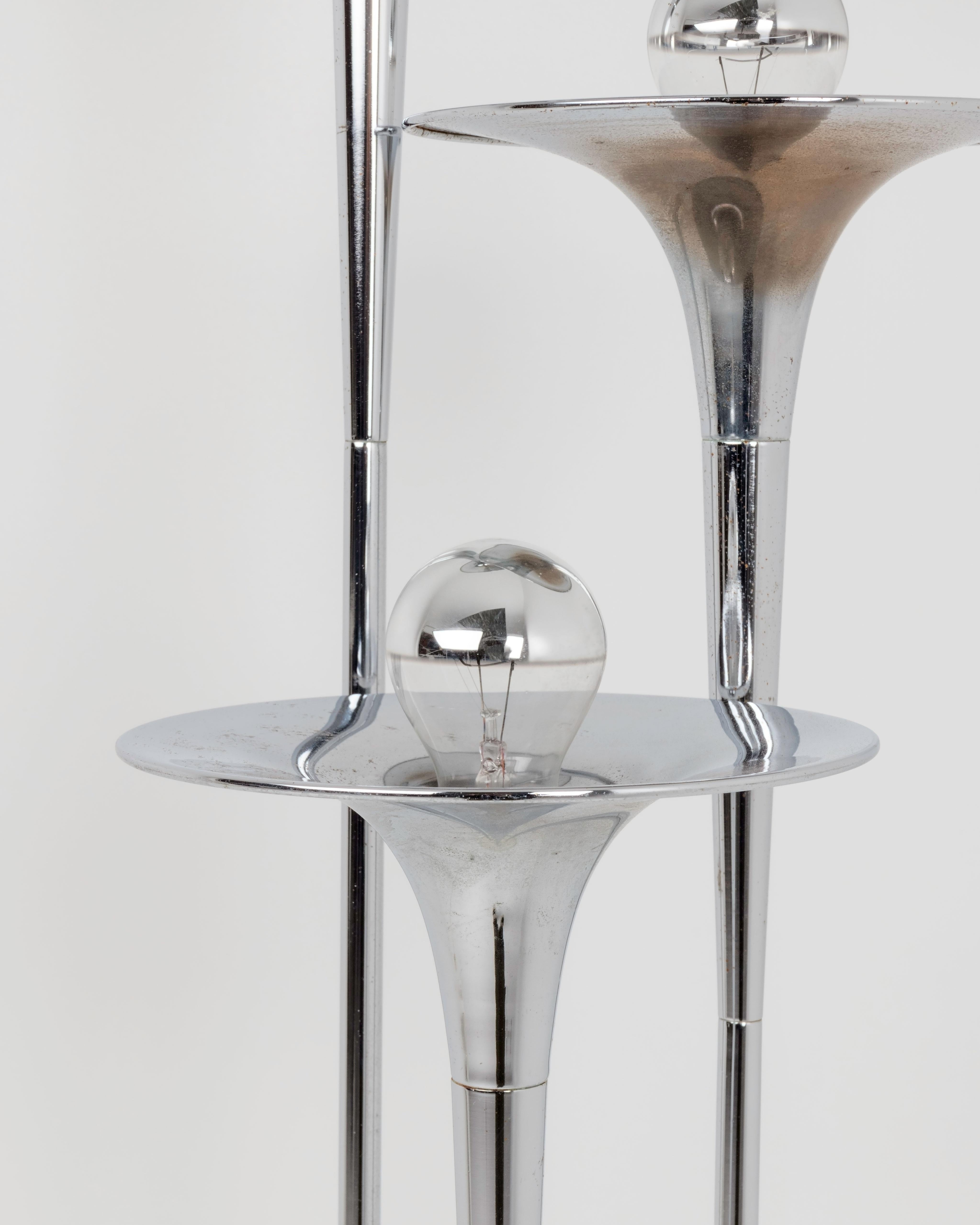 American 'Bellini' Triple Trumpet Floor Lamp - Tony Paul For Sale