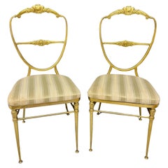 Preciosa pareja de sillas italianas de latón Lake Como años 50