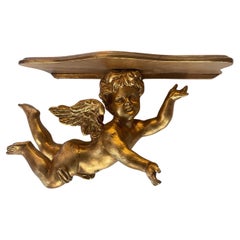 Magnifiques petits anges d'étagère en feuille d'or