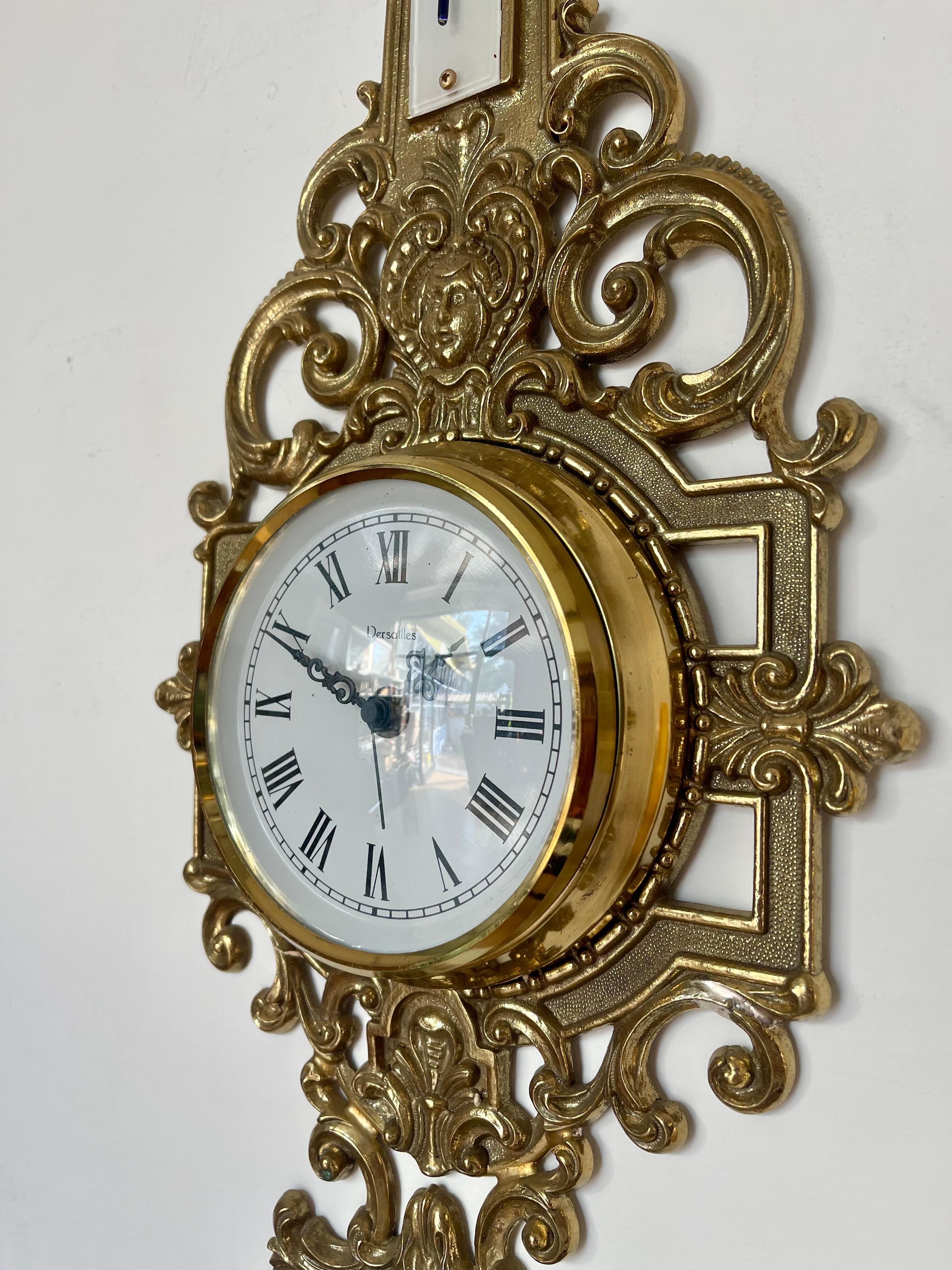 Ottone Bellisimo Orologio con barometro in ottone anni 2000 - Nuovo in vendita