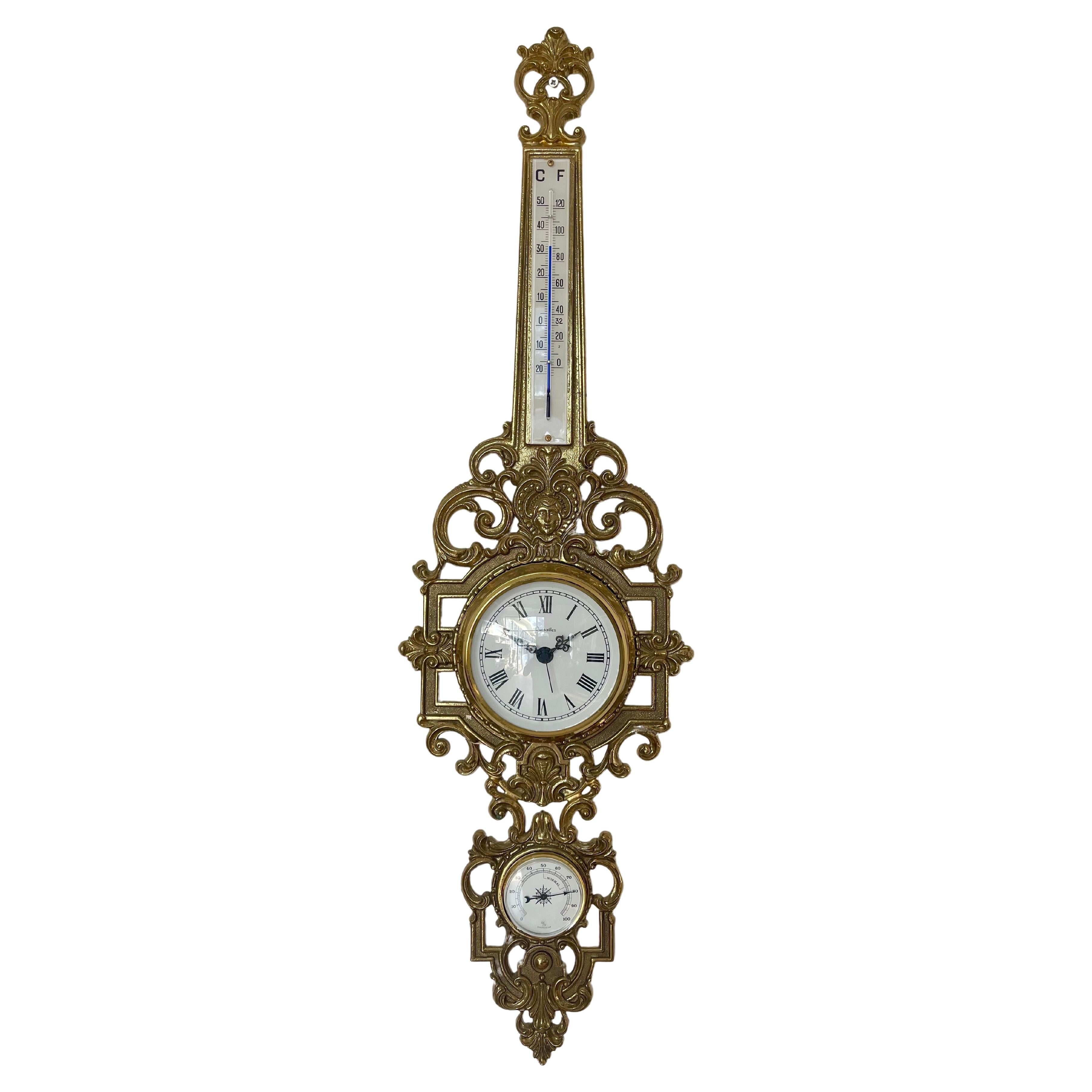 Bellisimo Orologio con barometro in ottone anni 2000 - Nuovo in vendita
