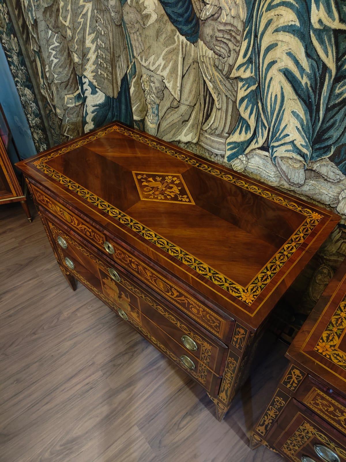 Beautiful pair of Louis XVI chests of drawers For Sale 2