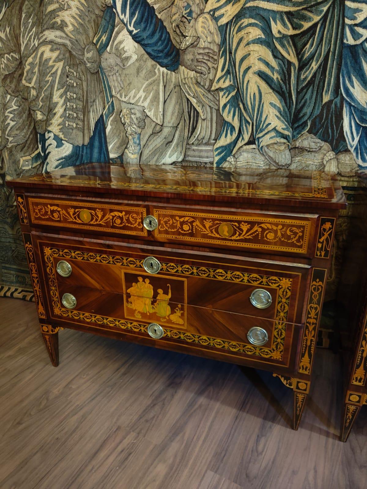 Beautiful pair of Louis XVI chests of drawers For Sale 11