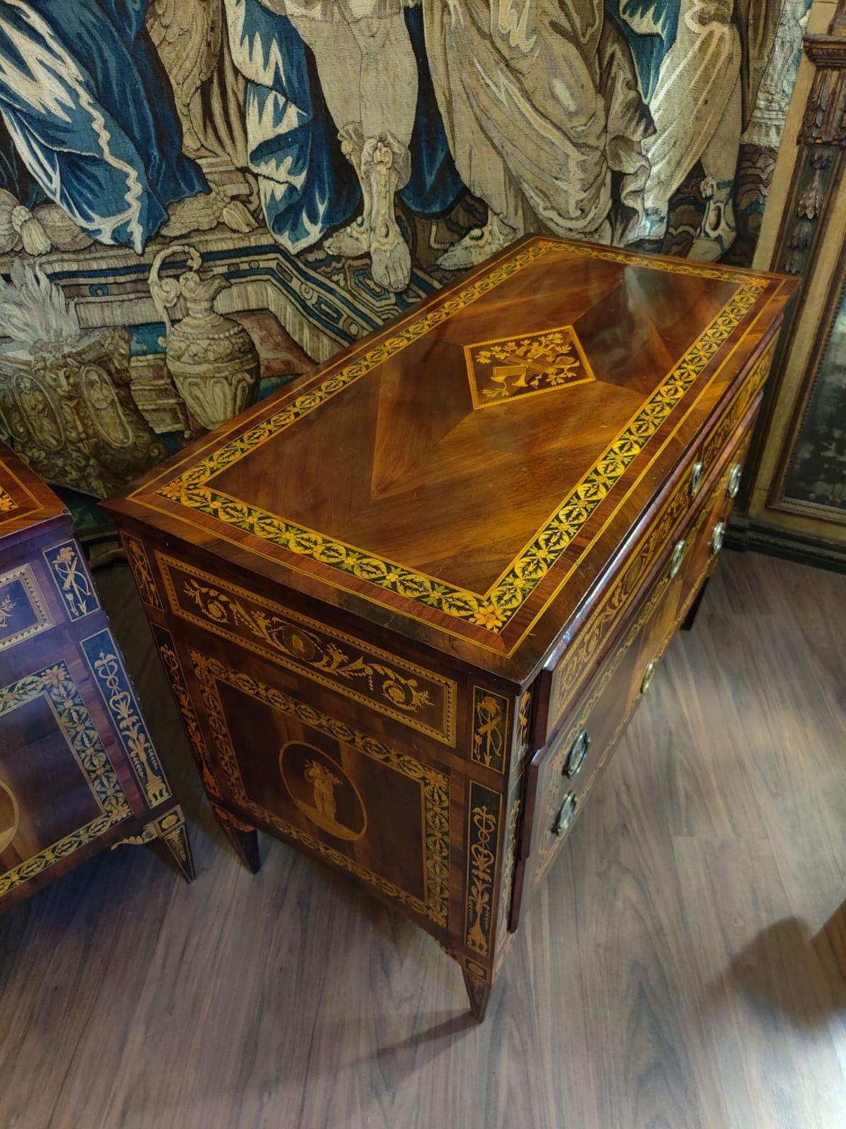 Beautiful pair of Louis XVI chests of drawers For Sale 12