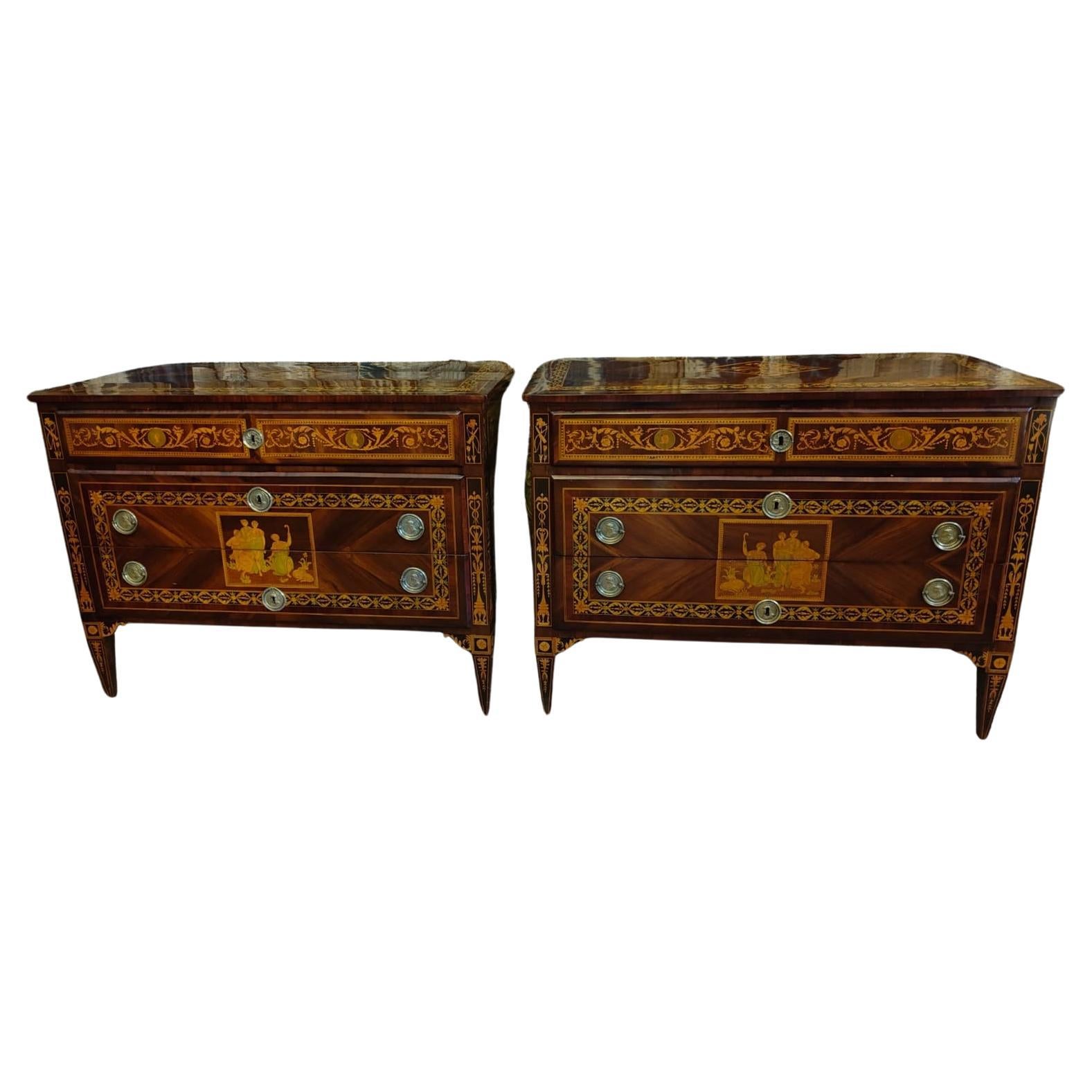 Beautiful pair of Louis XVI chests of drawers For Sale