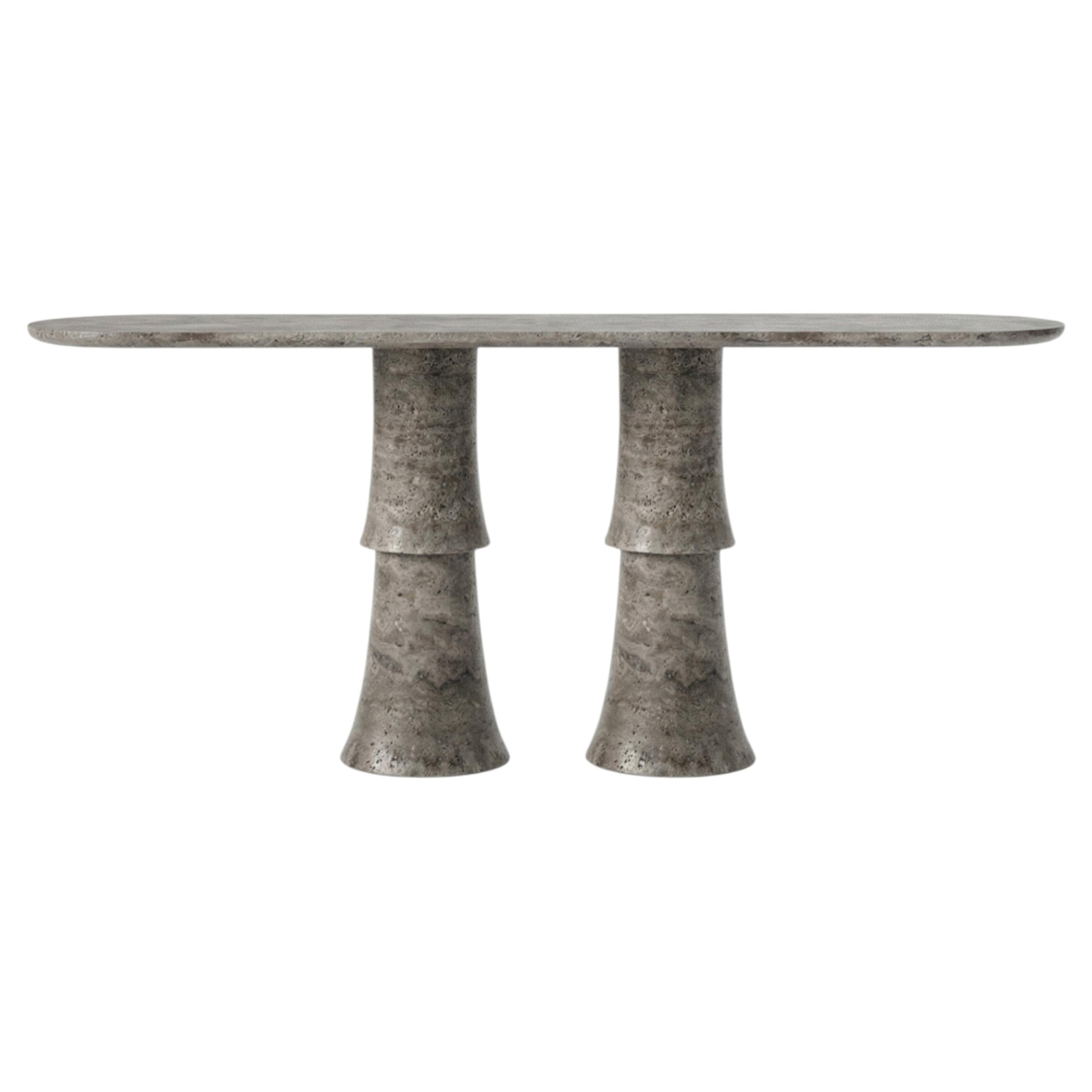 Magnifique console en travertin, signée Pietro Franceschini