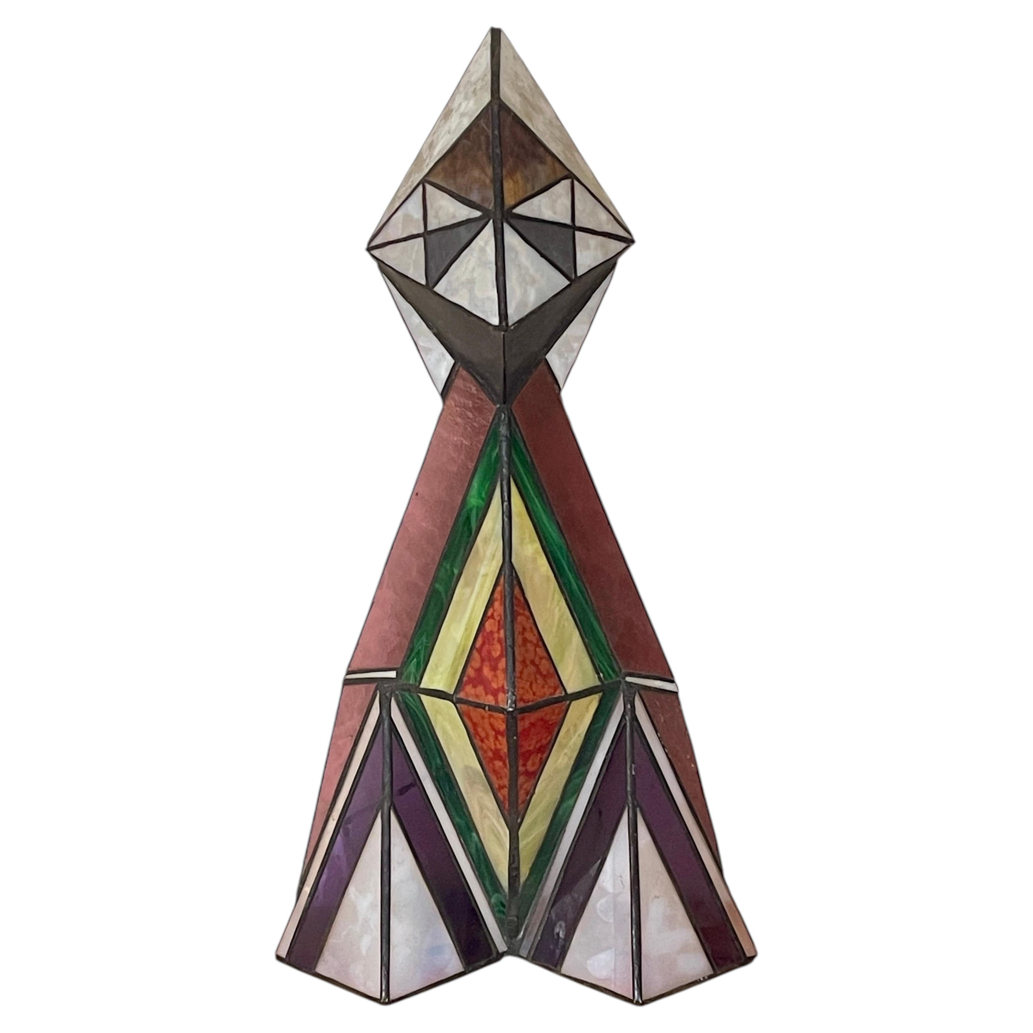beau lustre en verre coloré, italien, années 1970