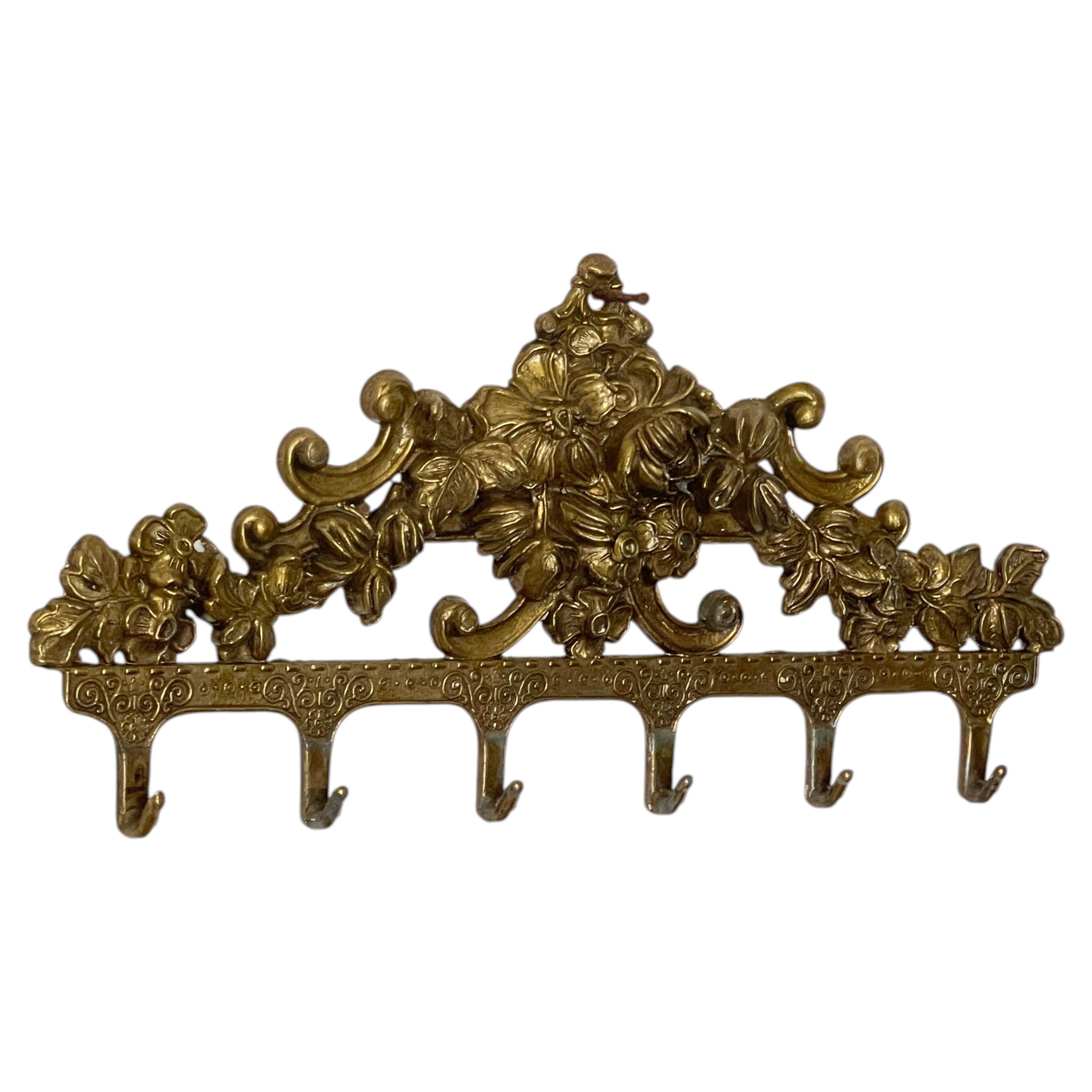 Beautiful vintage brass key rack, Italy, 1960s