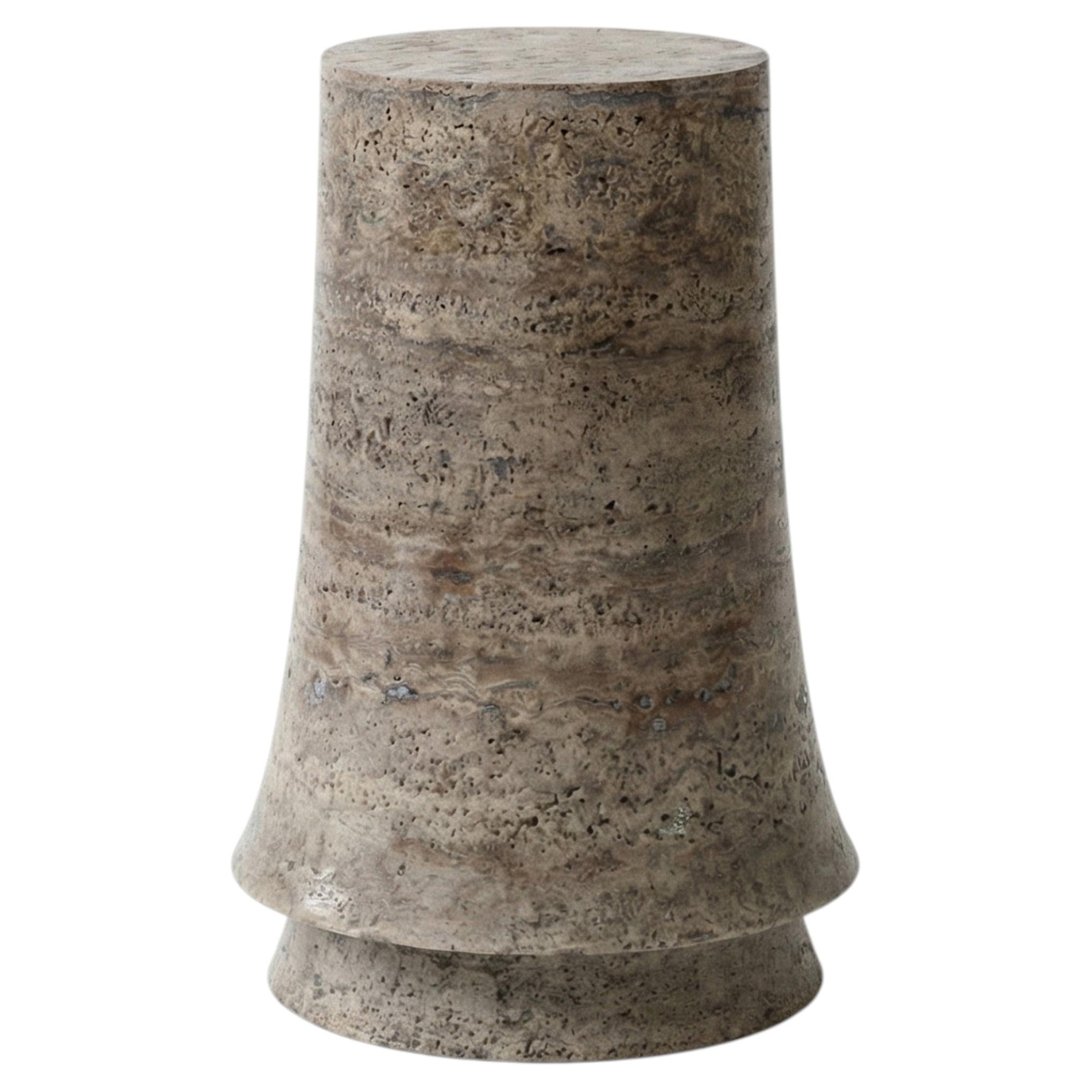 Bellissimo Tall Stool in Travertine by Pietro Franceschini
