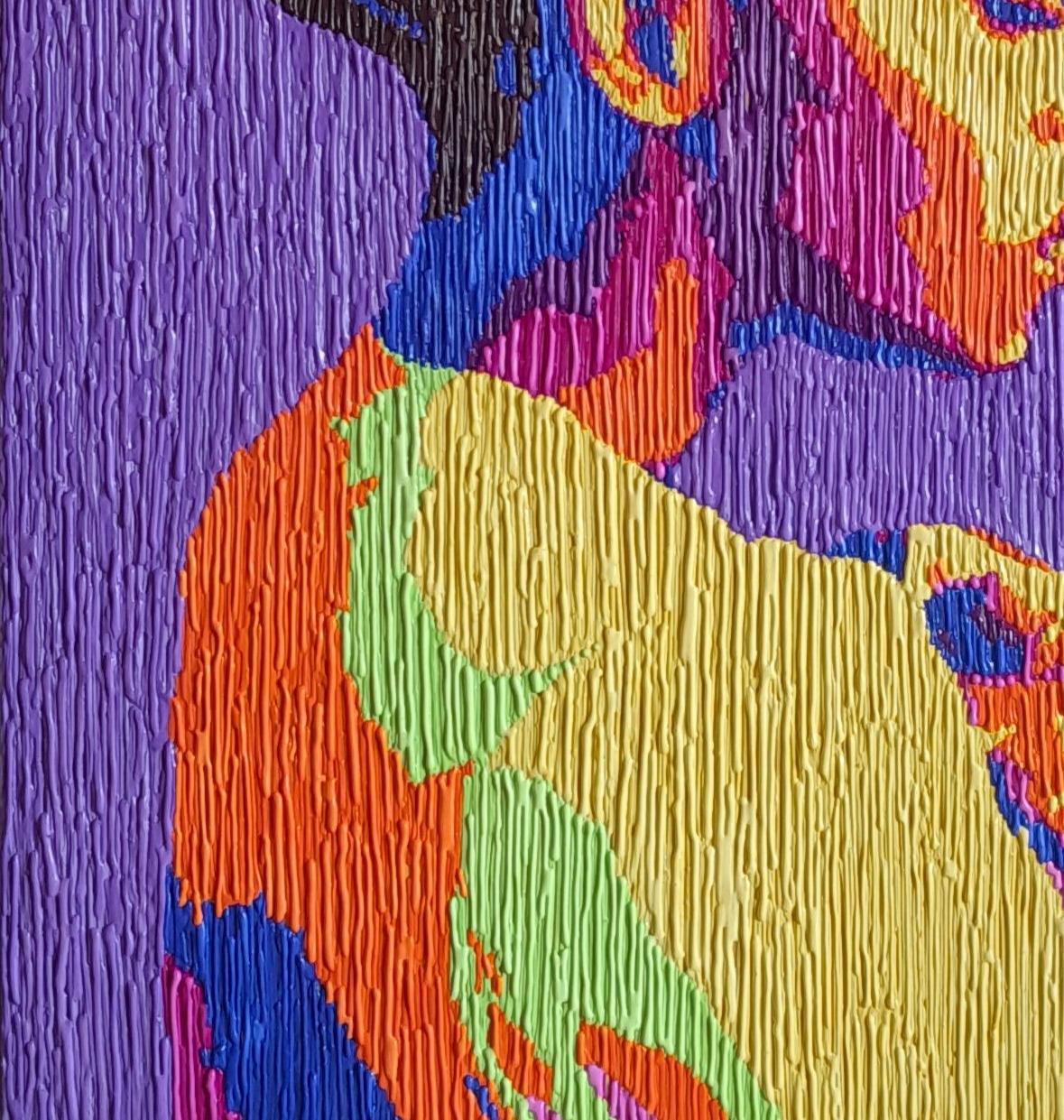 Nel suo pensiero - Figurative Painting Viola di Bello Adedoyin