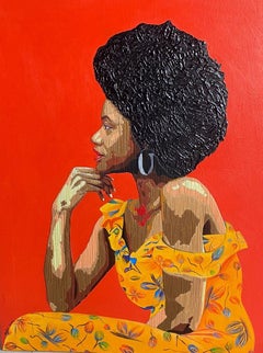 Sin título -Siglo XXI, Contemporáneo, Figurativo, Bordado, Acrílico, Mujer