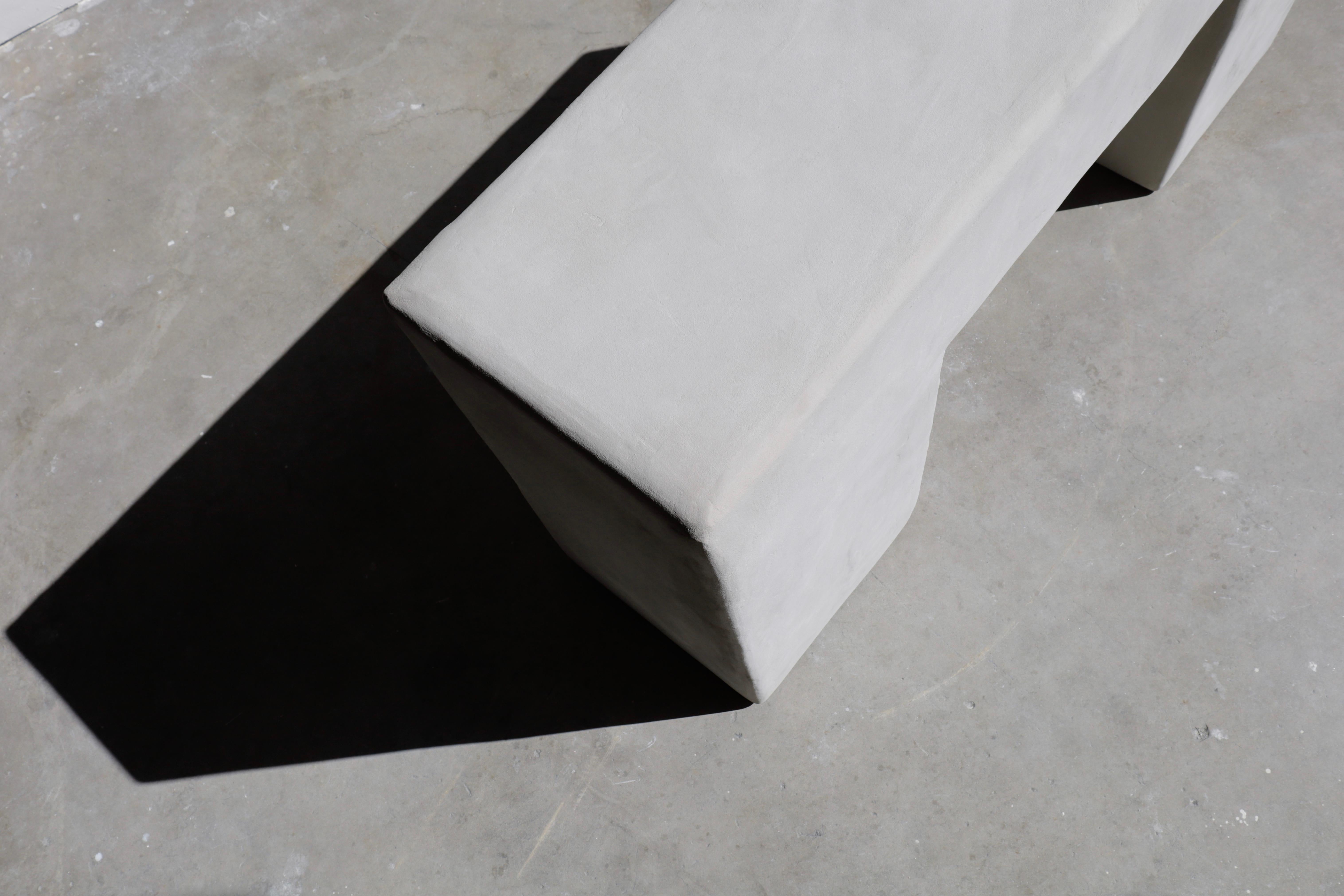 American bello brutalist chunky block plaster console in hydra by öken house studios For Sale