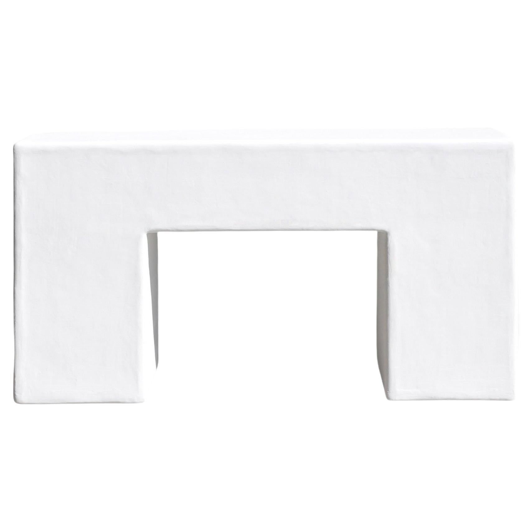 White plaster on sale console table