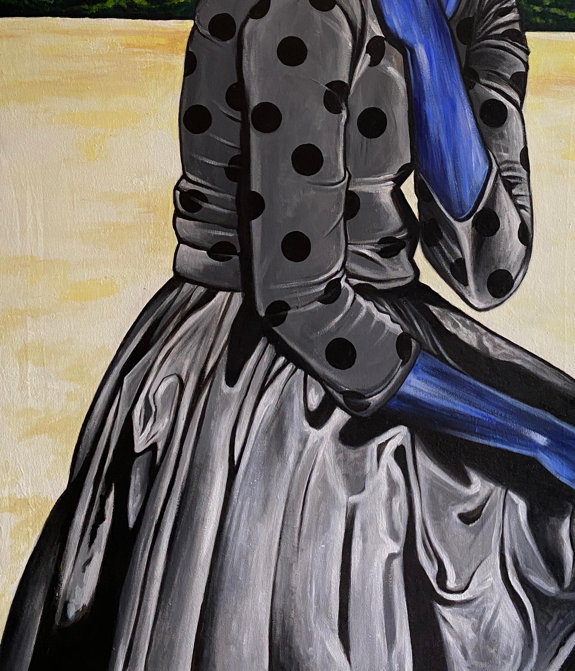 Lontano da casa - Figurative Painting Grigio di Bello Gabriel