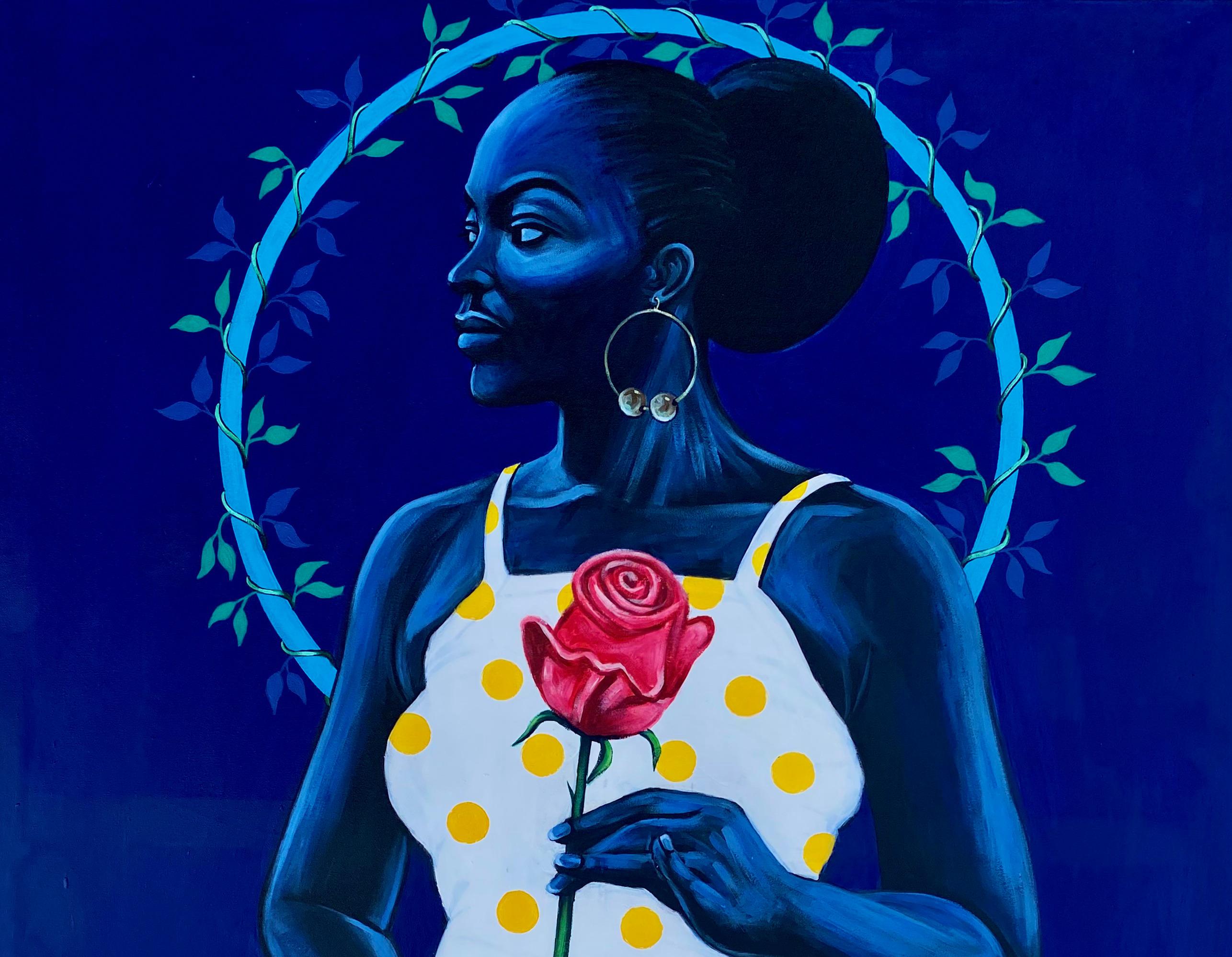 Borders Not Boundaries - 21. Jahrhundert, Contemporary, Impressionismus, Floral Women – Painting von Bello Gabriel