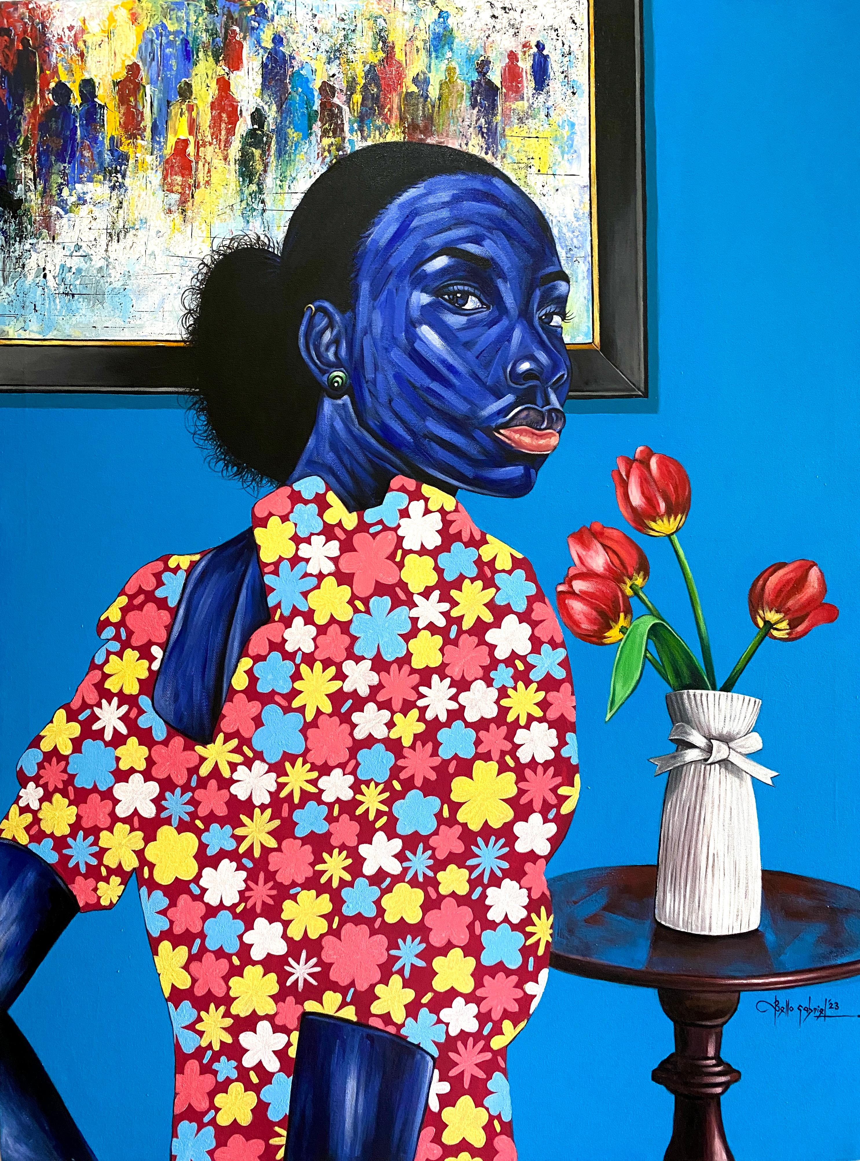 Figurative Painting di Bello Gabriel - Uno sguardo al passato