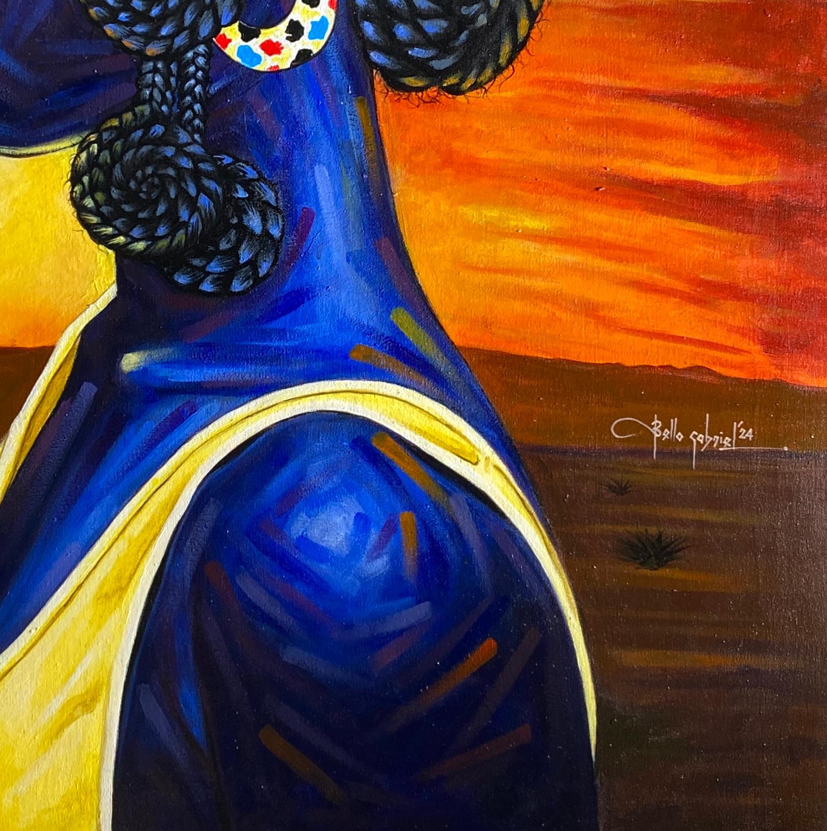 A la sombra del atardecer -Siglo XXI, Contemporáneo, Impresionismo, Naturaleza Mujer en venta 1