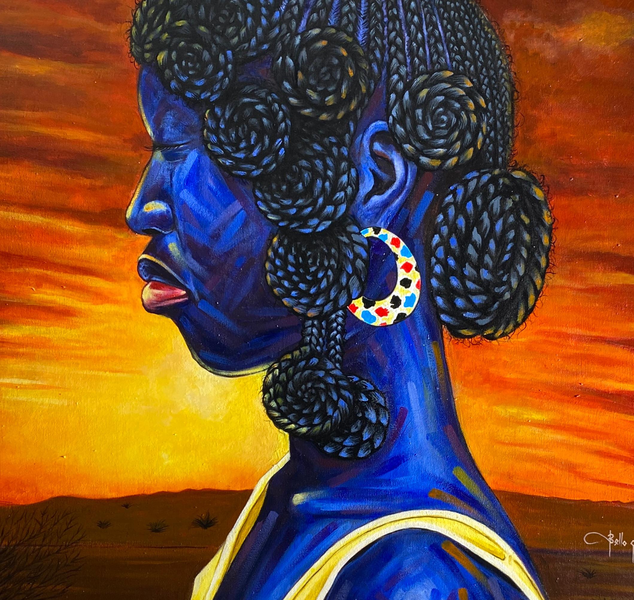 A la sombra del atardecer -Siglo XXI, Contemporáneo, Impresionismo, Naturaleza Mujer en venta 2