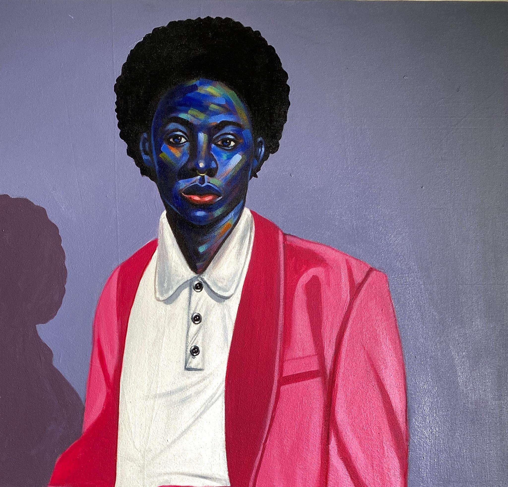 Pieces of Me 2 (Grau), Portrait Painting, von Bello Gabriel