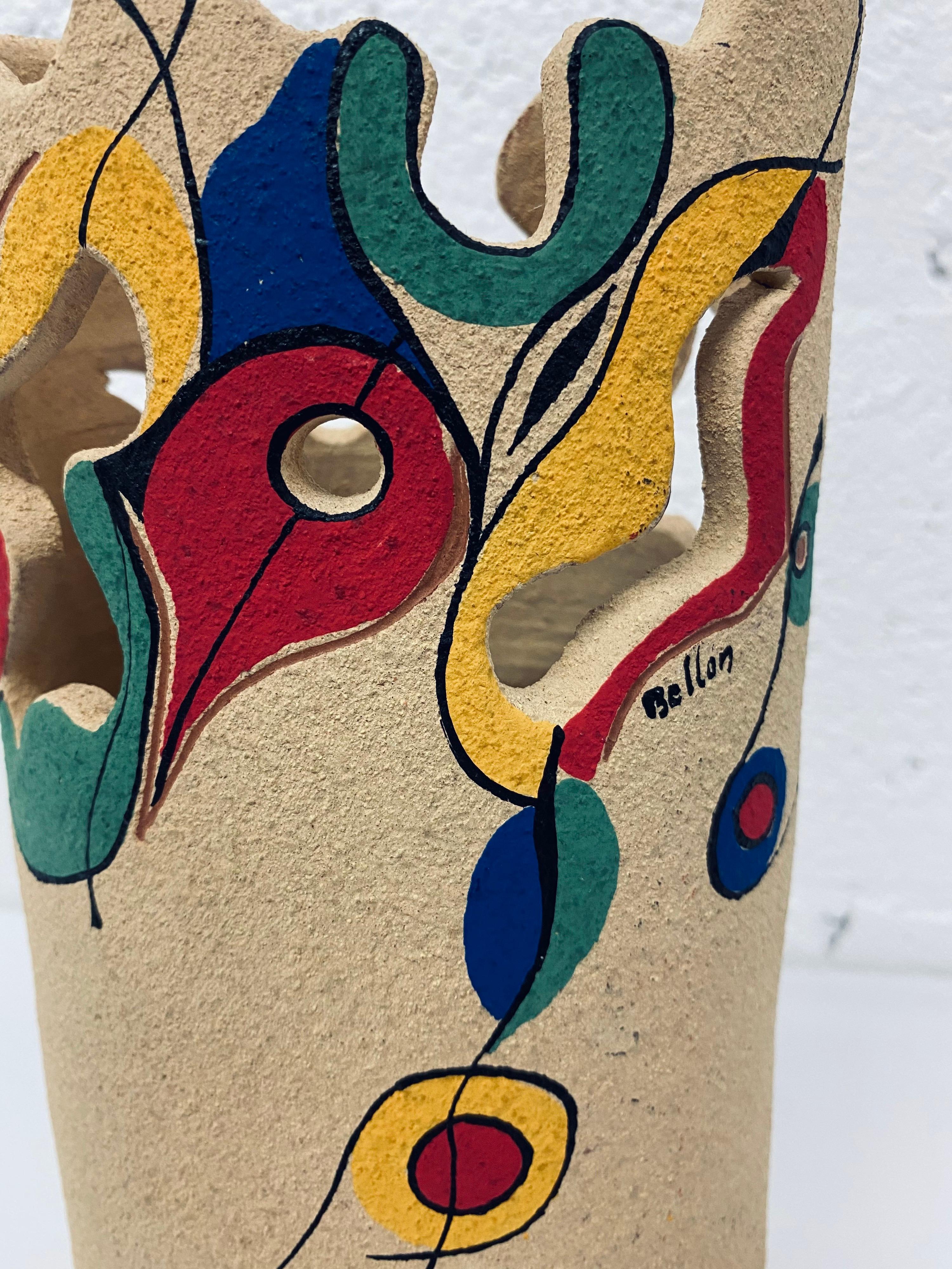 Bellon Alfareros Sculptural Modern Studio Pottery Vase For Sale 8