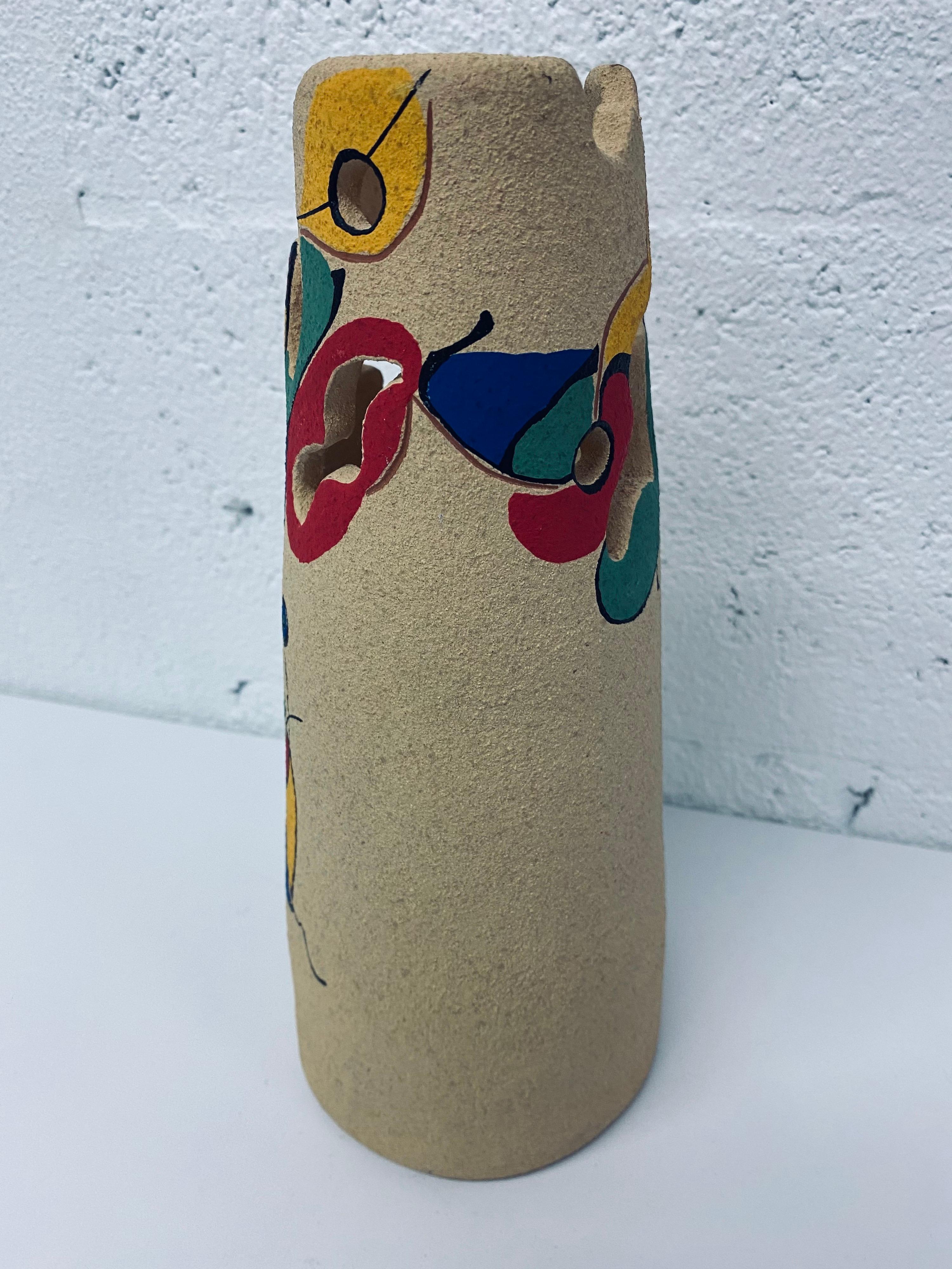 Bellon Alfareros Sculptural Modern Studio Pottery Vase In Good Condition For Sale In Miami, FL