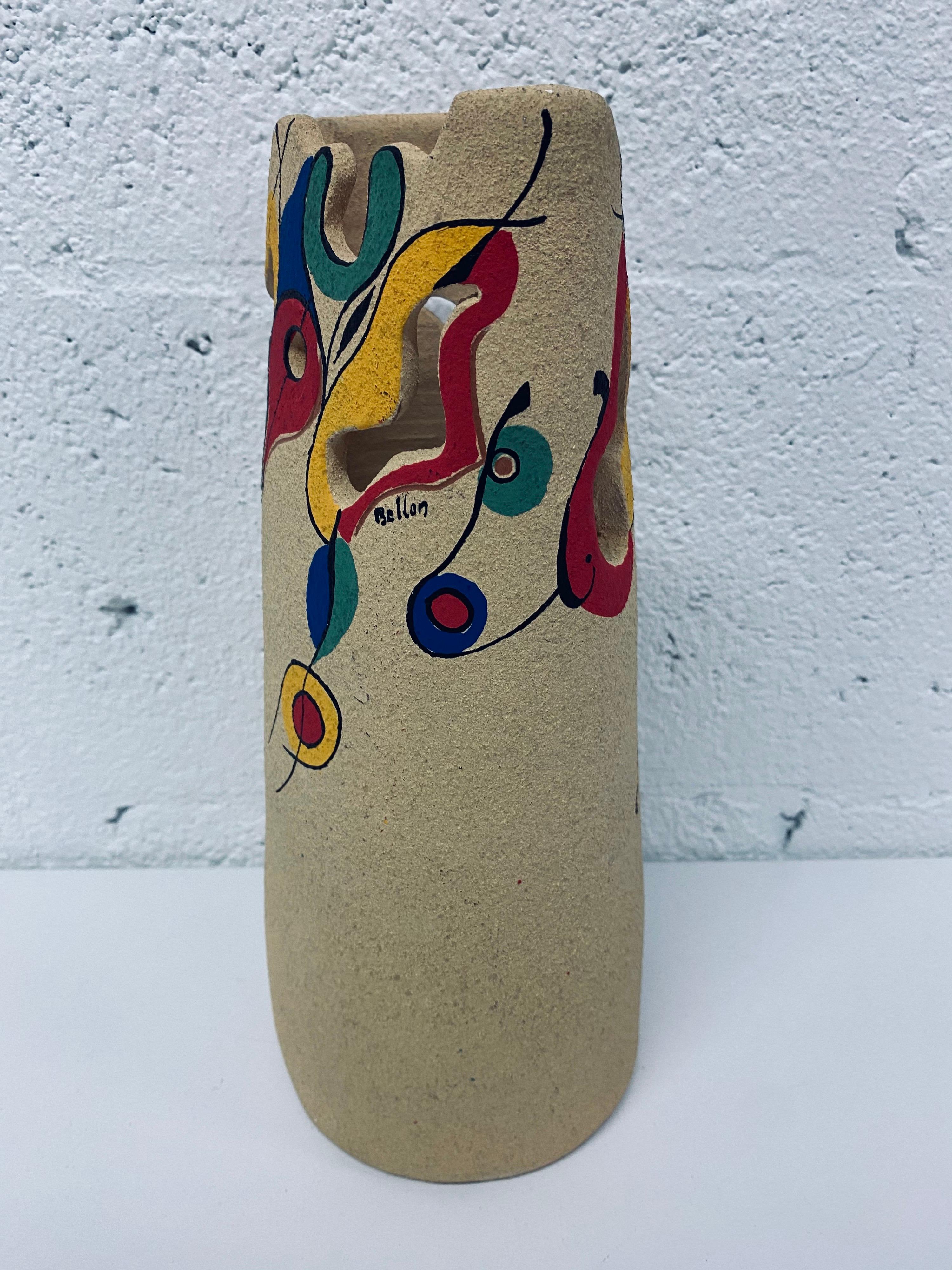 Bellon Alfareros Sculptural Modern Studio Pottery Vase For Sale 1