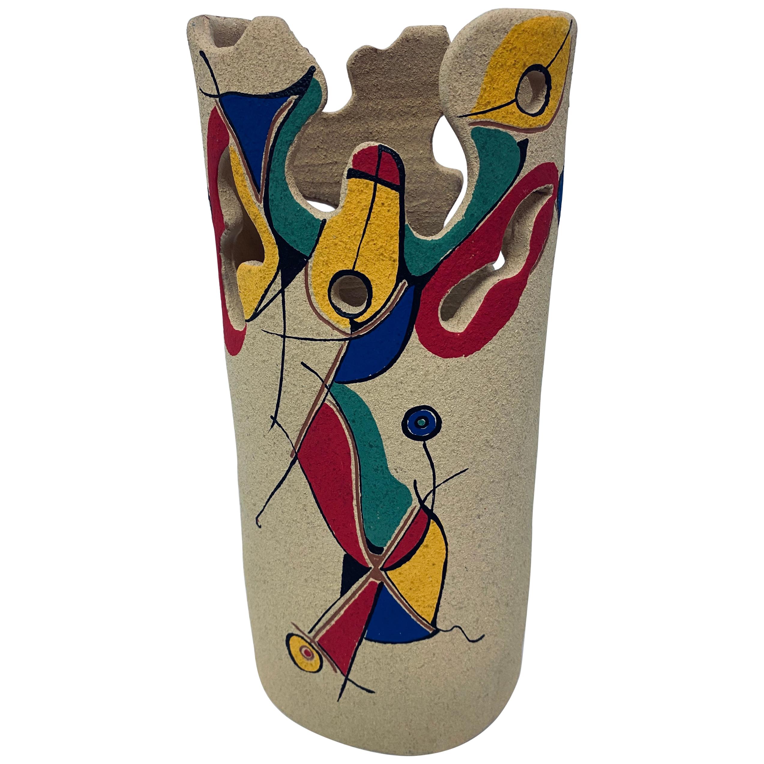 Bellon Alfareros Sculptural Modern Studio Pottery Vase For Sale