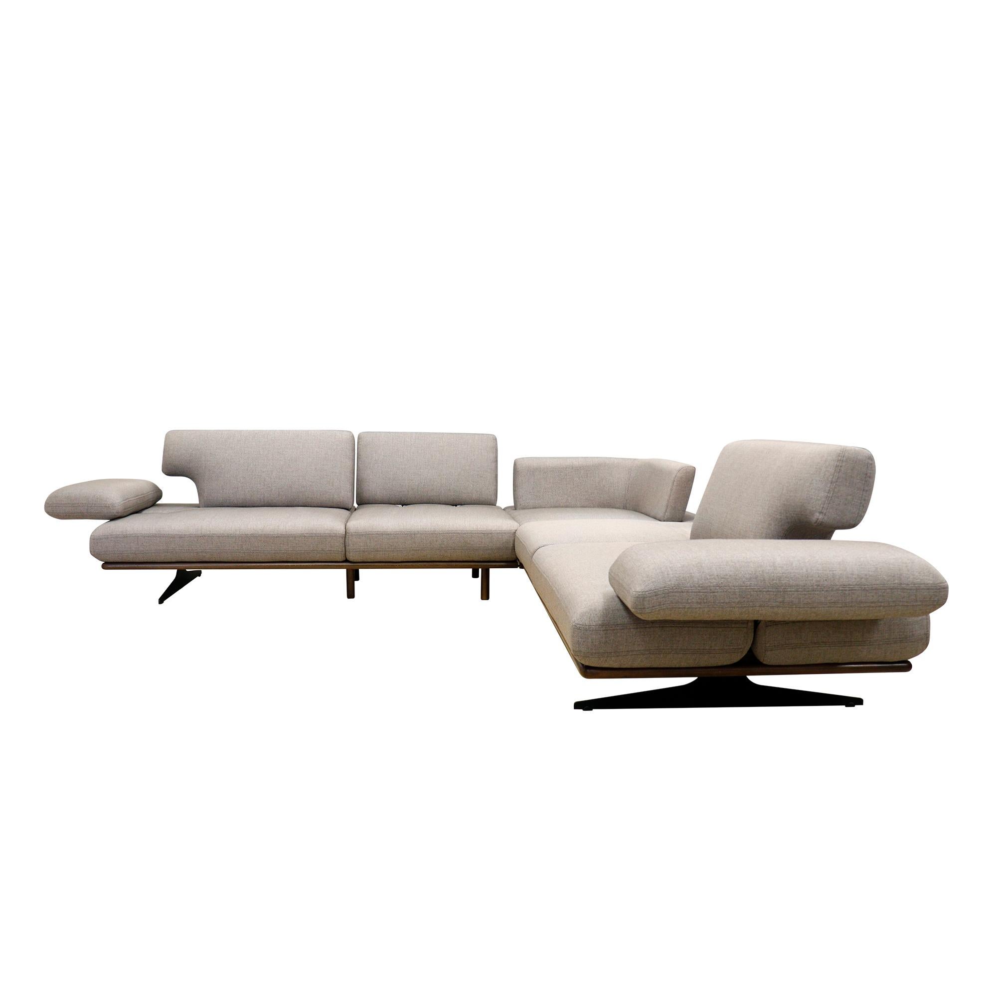 Contemporary Pasargad Home Belluno Sectional Sofa with Sliding Backrest & Armrest For Sale