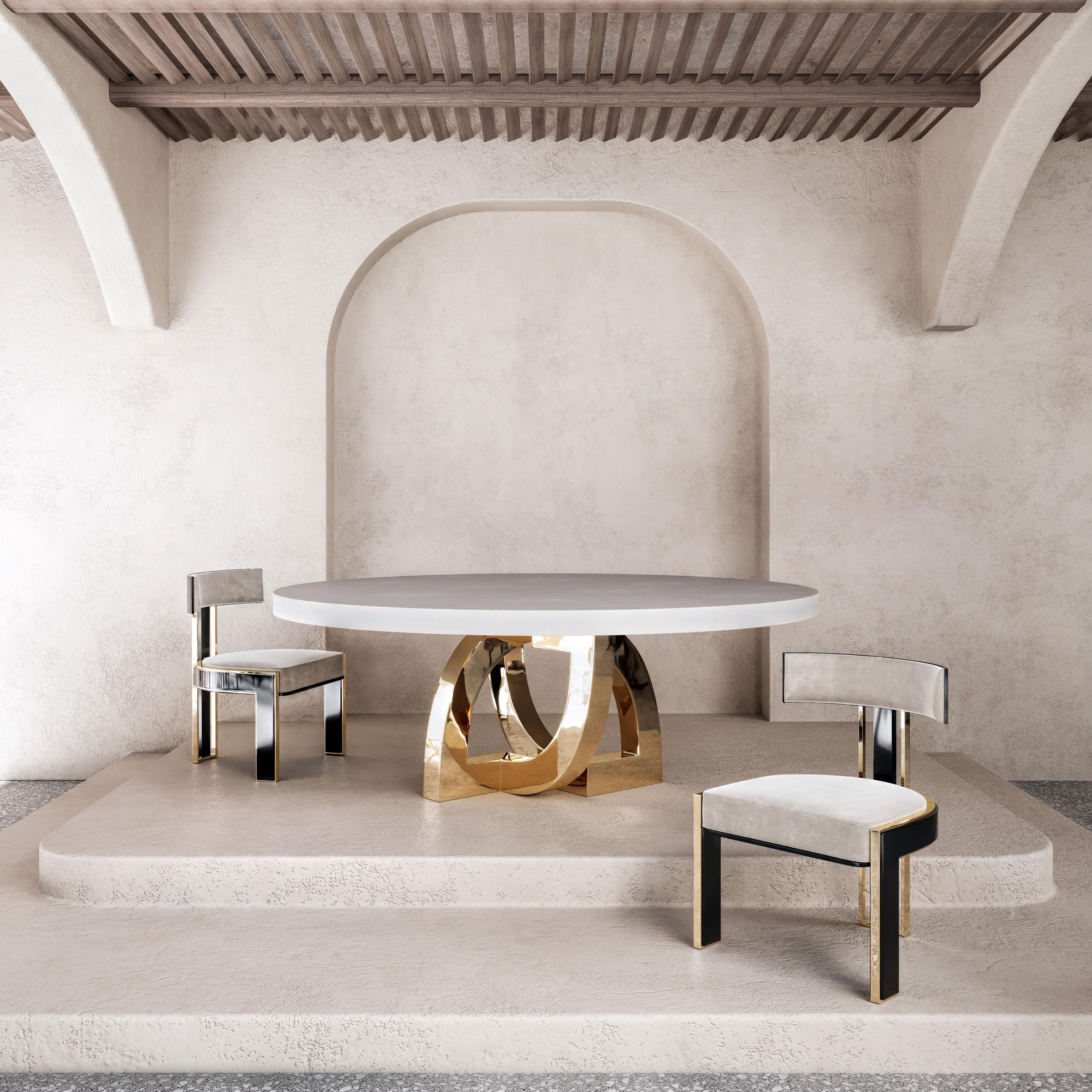 Bellus Esszimmerstuhl aus schwarzem Lack und polierter Bronze von Palena Furniture im Angebot 2