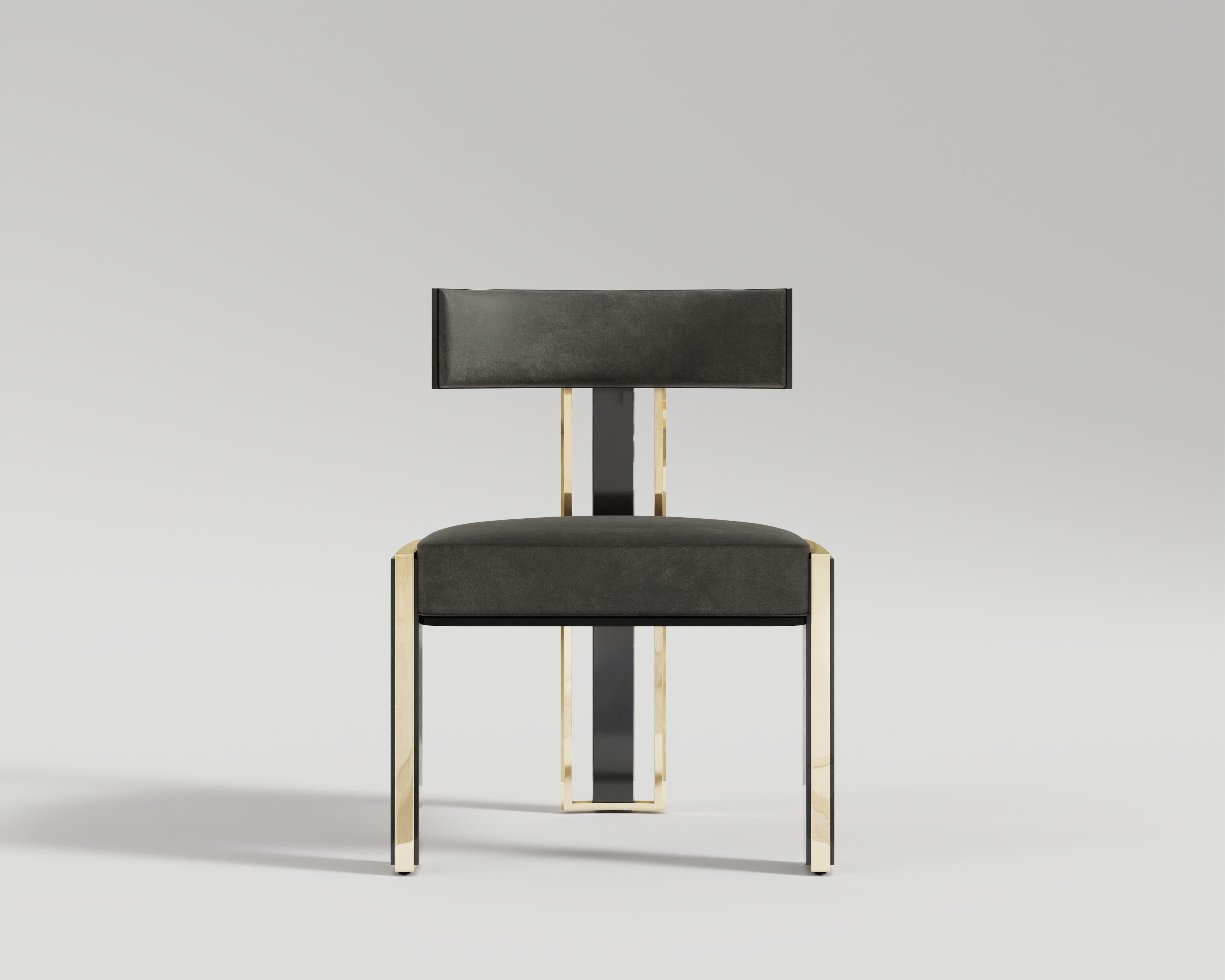Bellus Dining Chair
Delight in the sophisticated and delicate silhouette of the Bellus Dining Chair. With the intricate, gleaming metal frame and beautifully curved back, the Bellus unites everyday elegance with an understated design.

Materials and