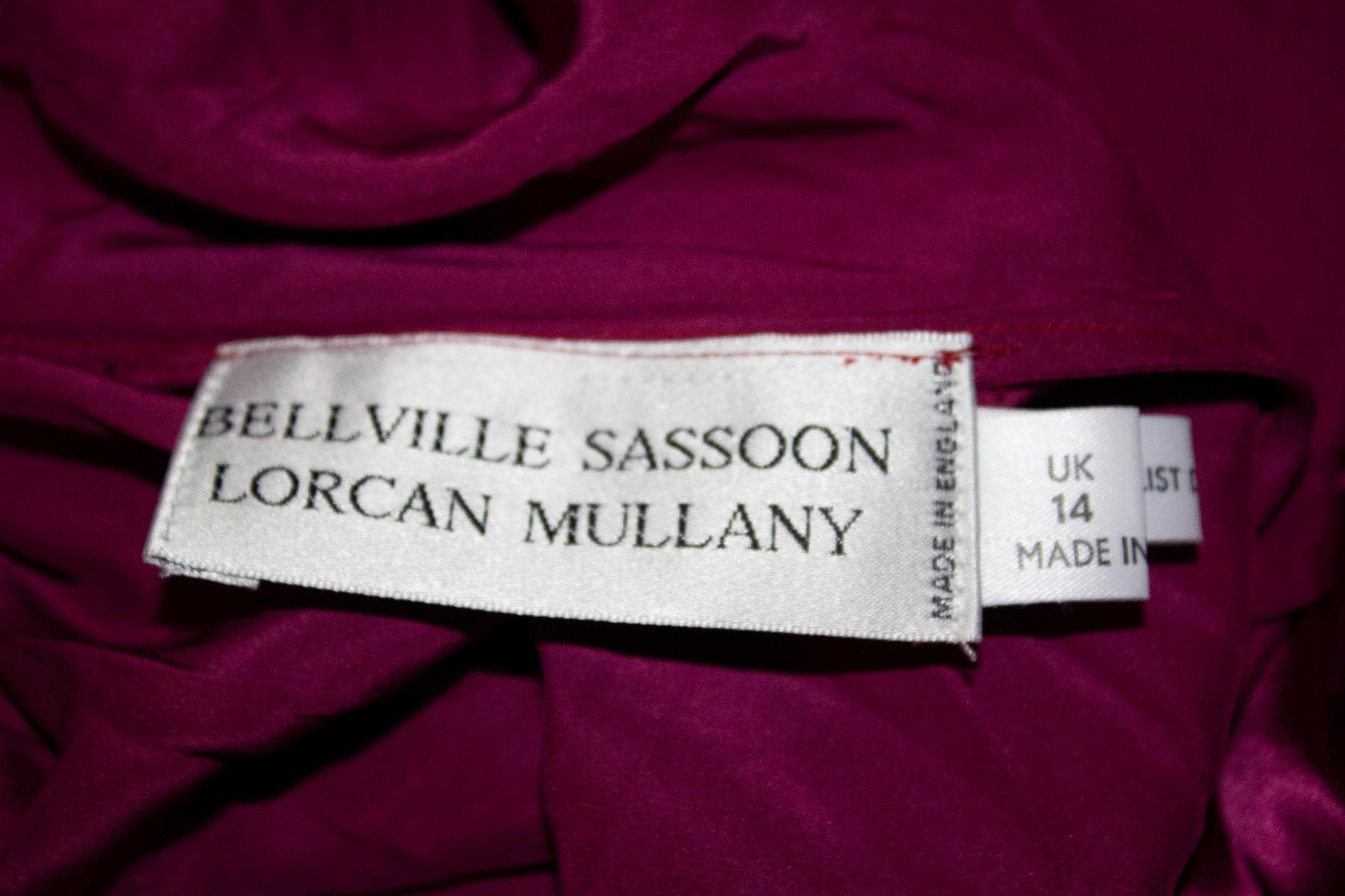 Bellville Sasson / Lorcan Mullany Burgundy Beaded Evening Dress In Good Condition In London, GB