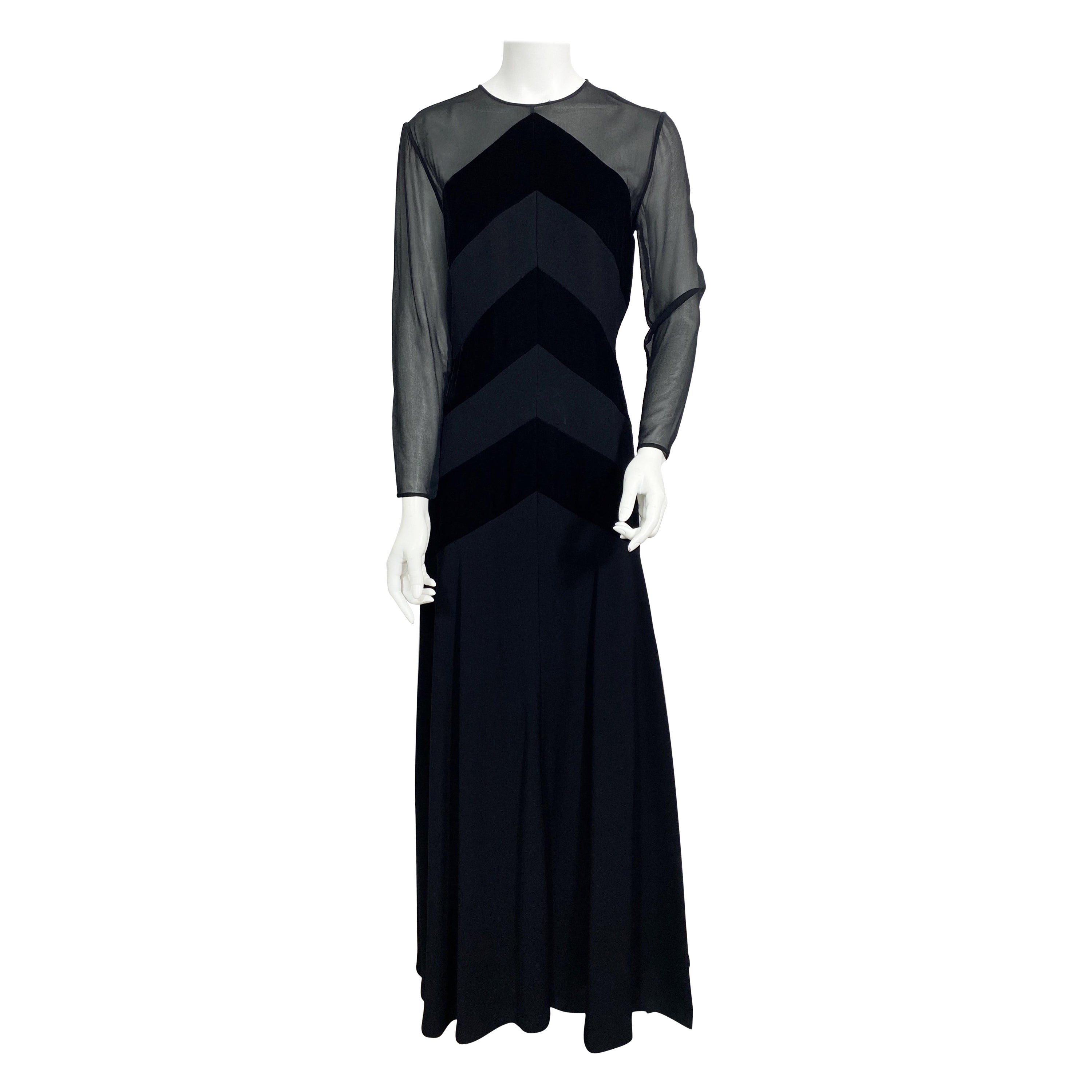 Bellville Sassoon 1990's Schwarzes langärmeliges Kleid - Größe 8 im Angebot