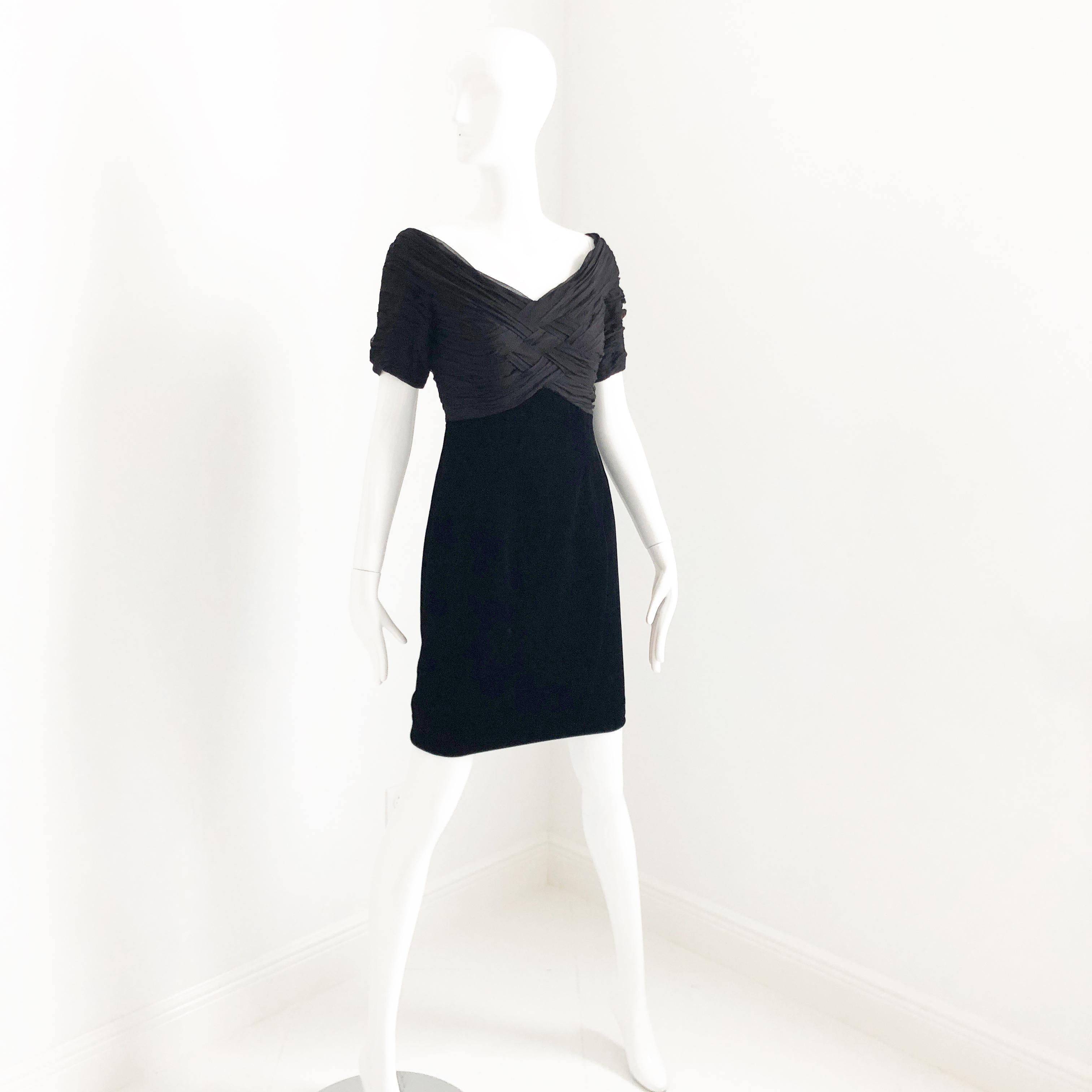 Bellville Sassoon Lorcan Mullany Cocktail Dress Silk Velvet Little Black Dress In Good Condition For Sale In Port Saint Lucie, FL